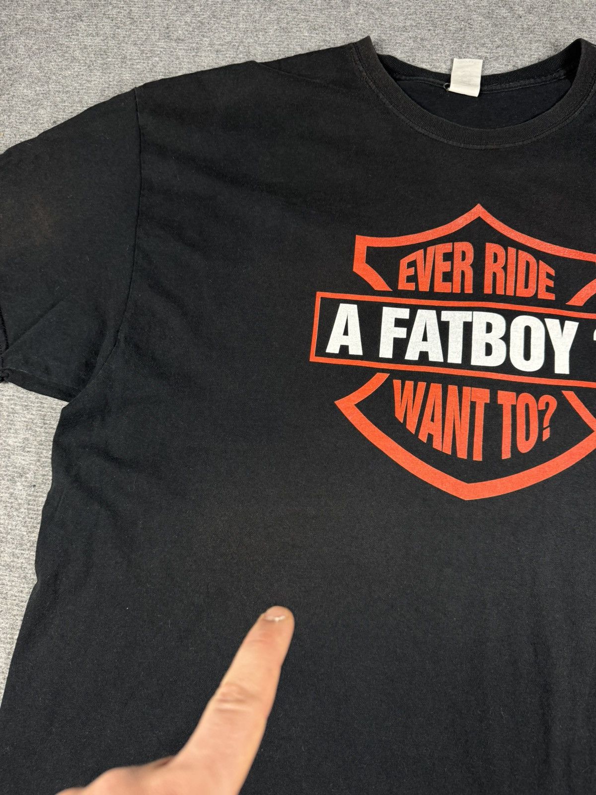 Gildan Ever Ride A Fatboy Want To Tshirt printed y2k funny meme Size US XXL / EU 58 / 5 - 4 Thumbnail