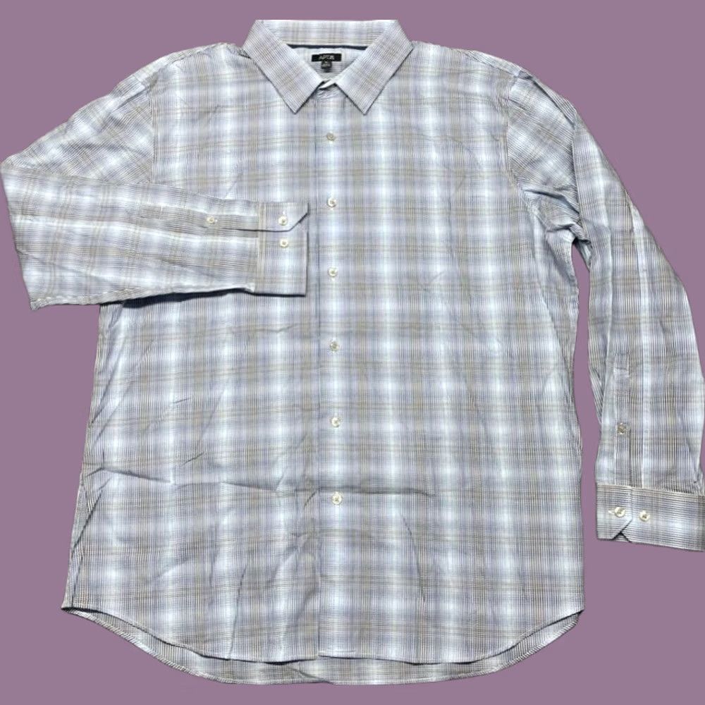 Apt. 9 Apt. 9 Shirt Mens XL Multicolor Plaid Long Sleeve Button Up Cotton Size US XL / EU 56 / 4 - 1 Thumbnail