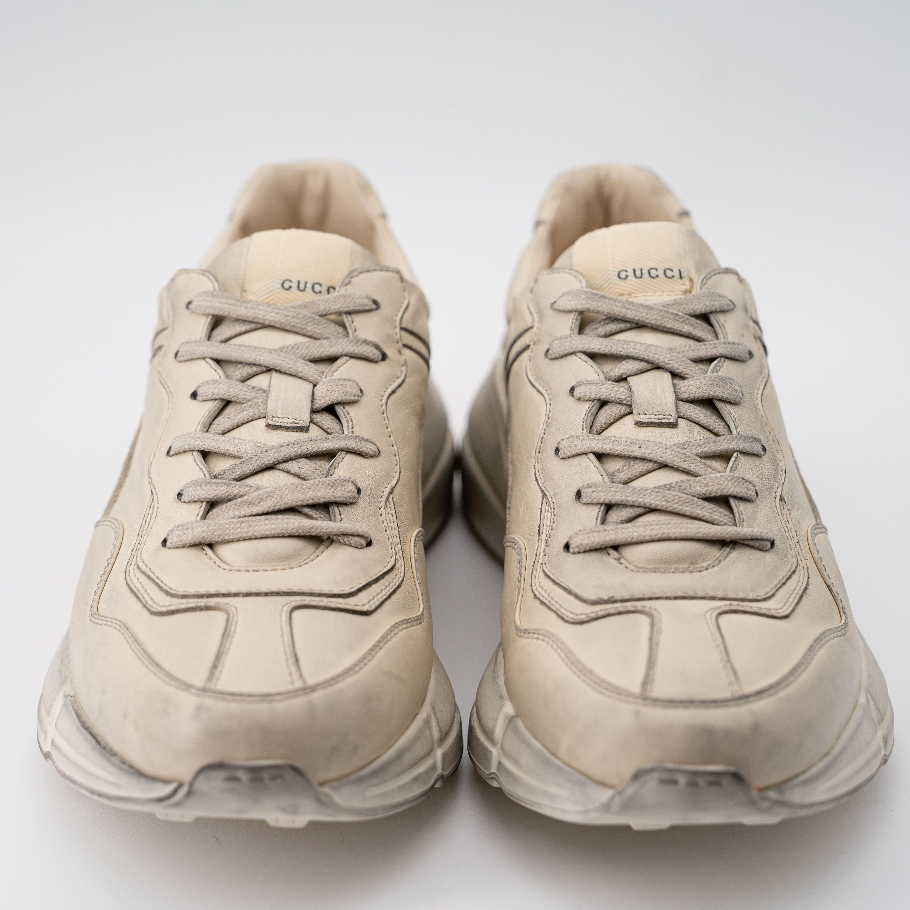 Gucci size 12G - Gucci Rhyton Distressed Sneaker Ivory Leather Size US 12.5 / EU 45-46 - 3 Thumbnail