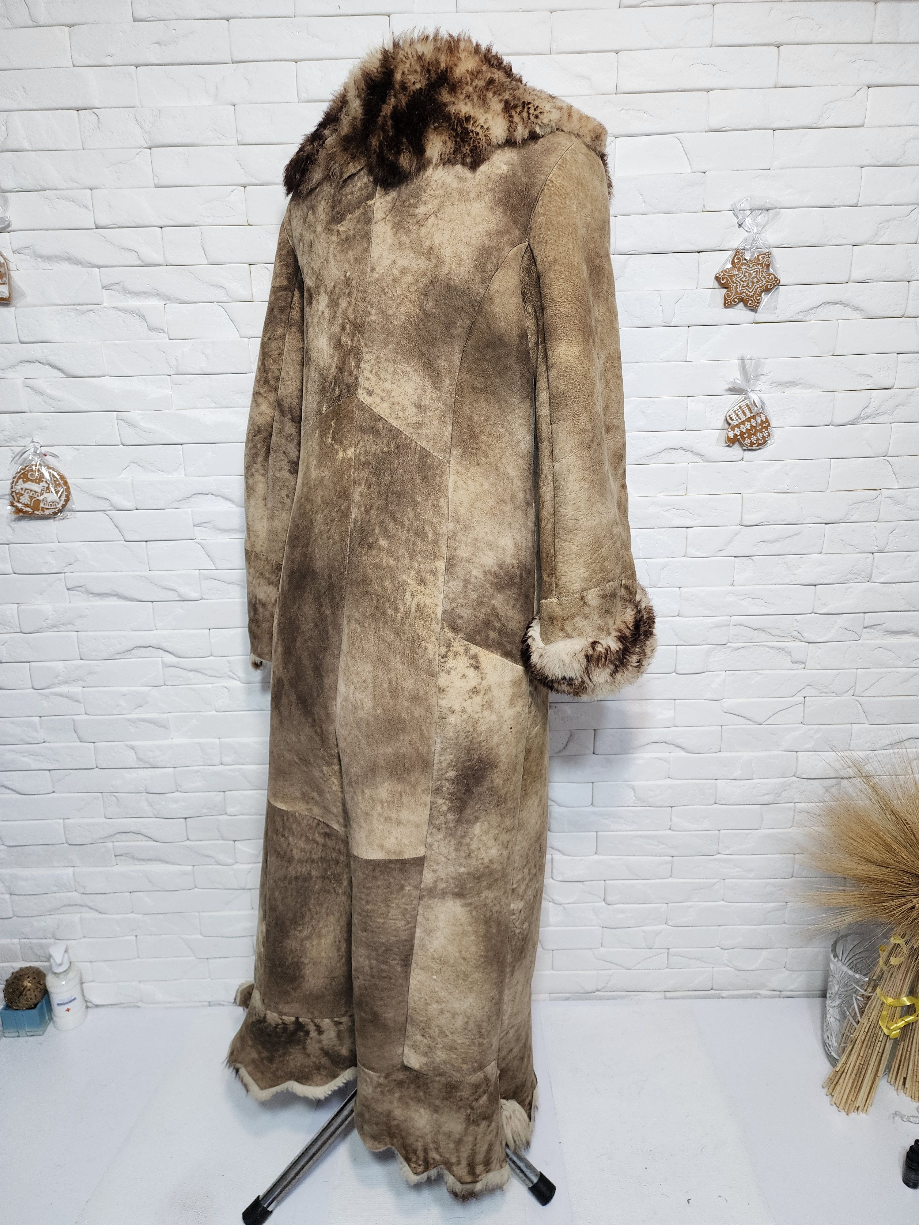 Furla Brown Women's Sheepskin Coat: Leather Winter Outerwear Size L / US 10 / IT 46 - 5 Thumbnail