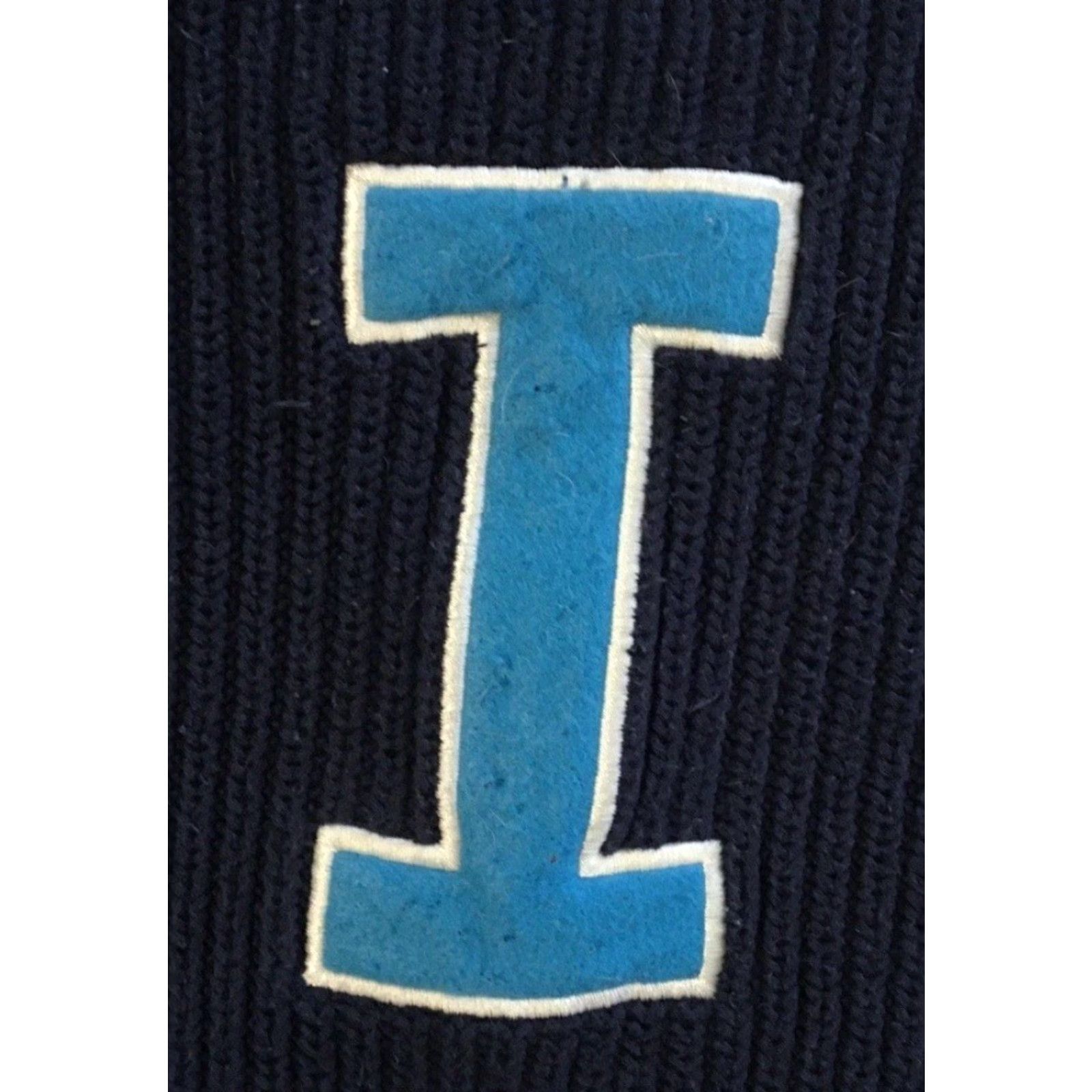 Izod VINTAGE IZOD Varsity Knit Sweater M Blue Stripe Heart 90s 80s University Track & Field Women Pullover Sweater Size M Mens Womens Girls Boys Size M / US 6-8 / IT 42-44 - 2 Thumbnail