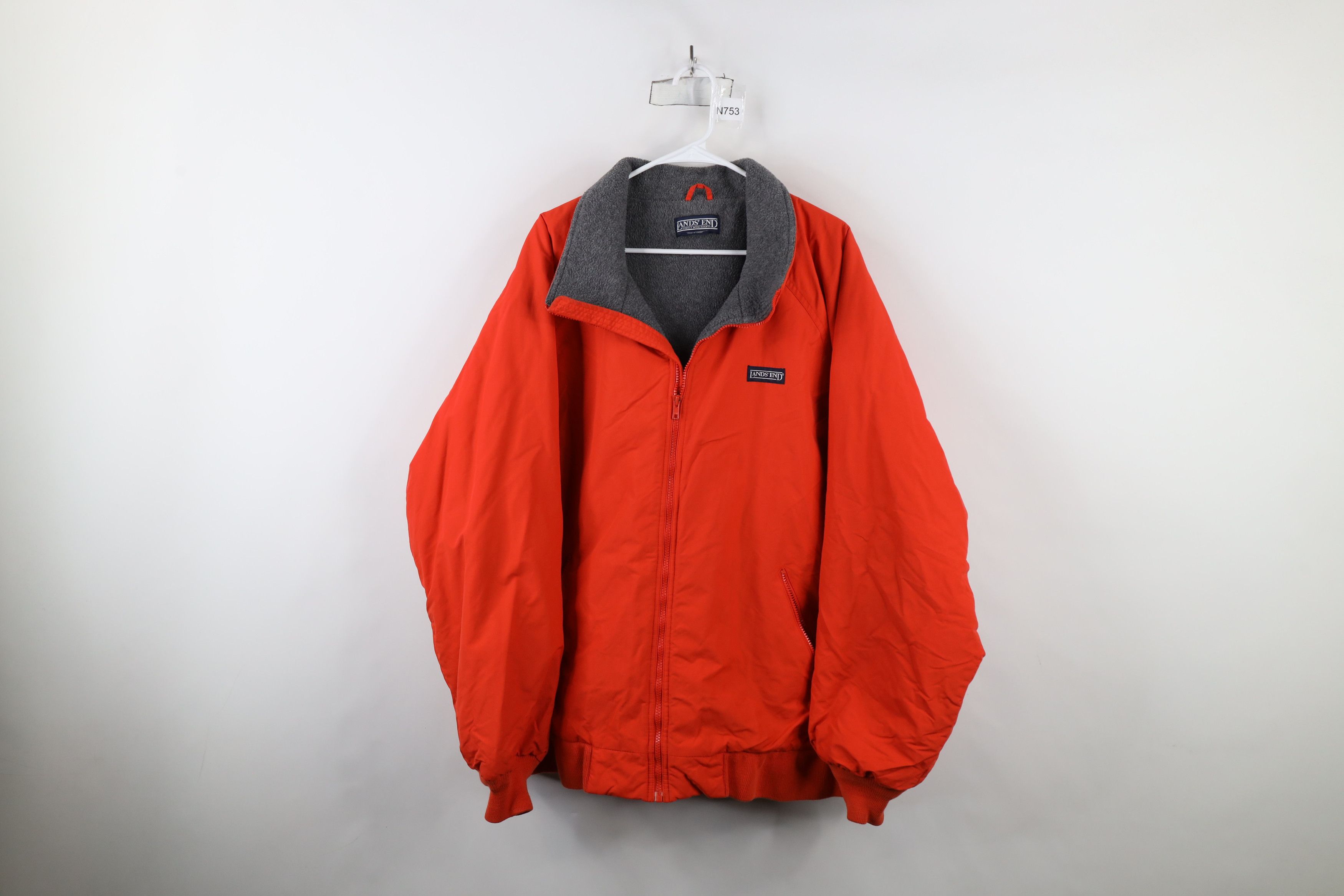 Lands' End × Vintage Vintage 90s Lands End Spell Out Fleece Lined Bomber Jacket Size US XXL / EU 58 / 5 - 1 Thumbnail