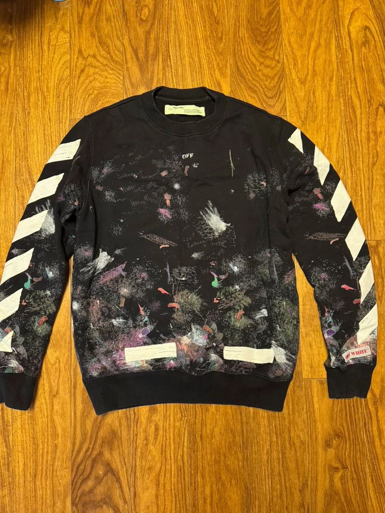 Vintage Off-White Printed Oversized Sweatshirt Size US S / EU 44-46 / 1 - 1 Thumbnail