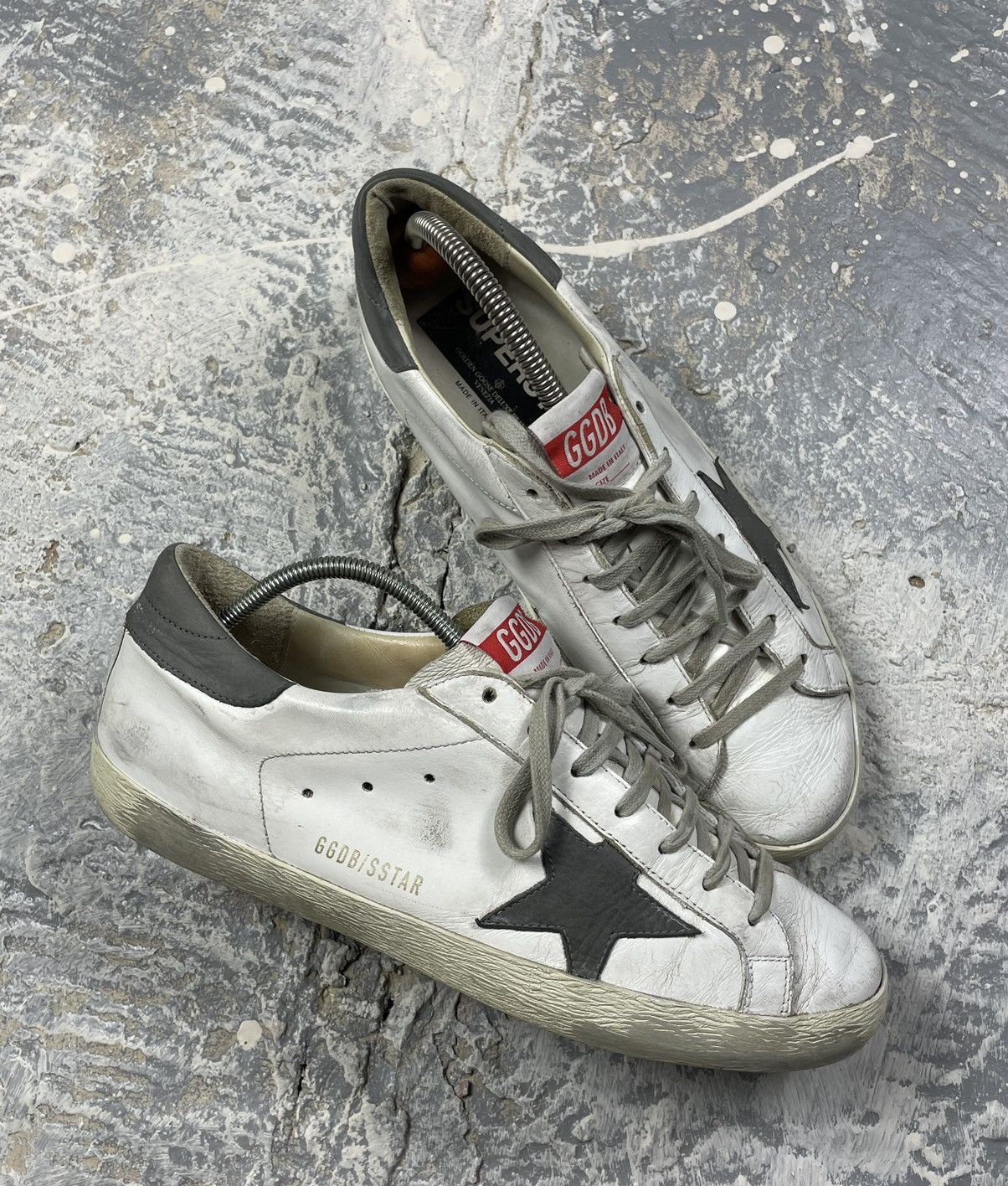 Pre-owned Golden Goose Deluxe Sstar Fade Sneakers Size 42 In White