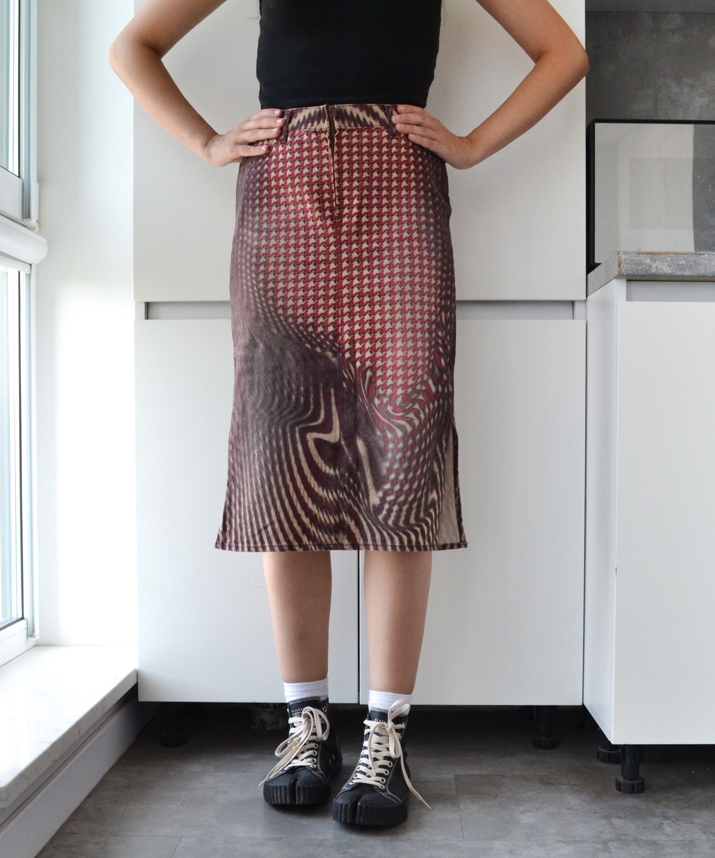 Just Cavalli ROBERTO CAVALLI Skirt Denim Abstract Print Jean 2001 Size 28" / US 6 / IT 42 - 2 Thumbnail