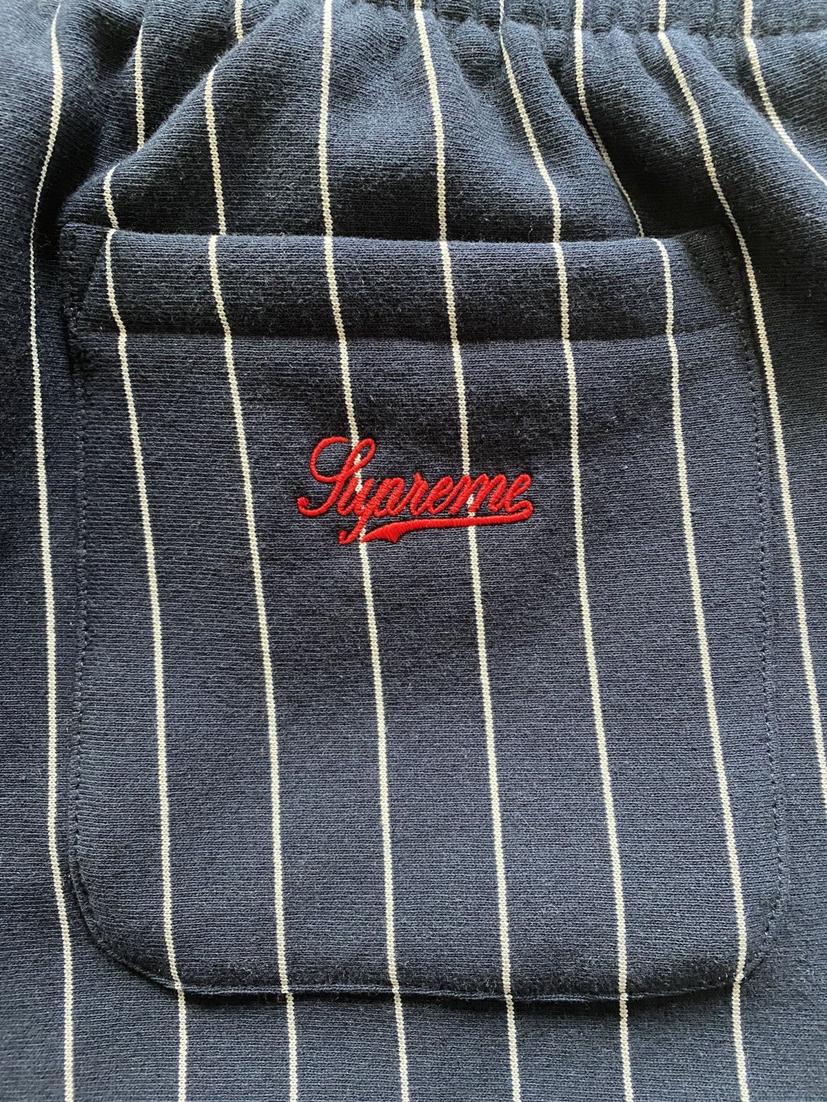 Supreme Supreme Navy Pinstripe Shorts Size US 31 - 2 Thumbnail