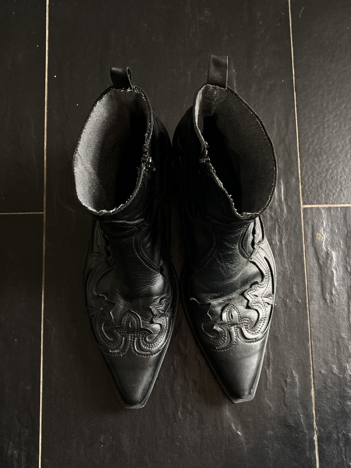 Other Leather Western Boots Vintage Style Cowboy Ankle Boots Size US 8.5 / EU 41-42 - 5 Thumbnail