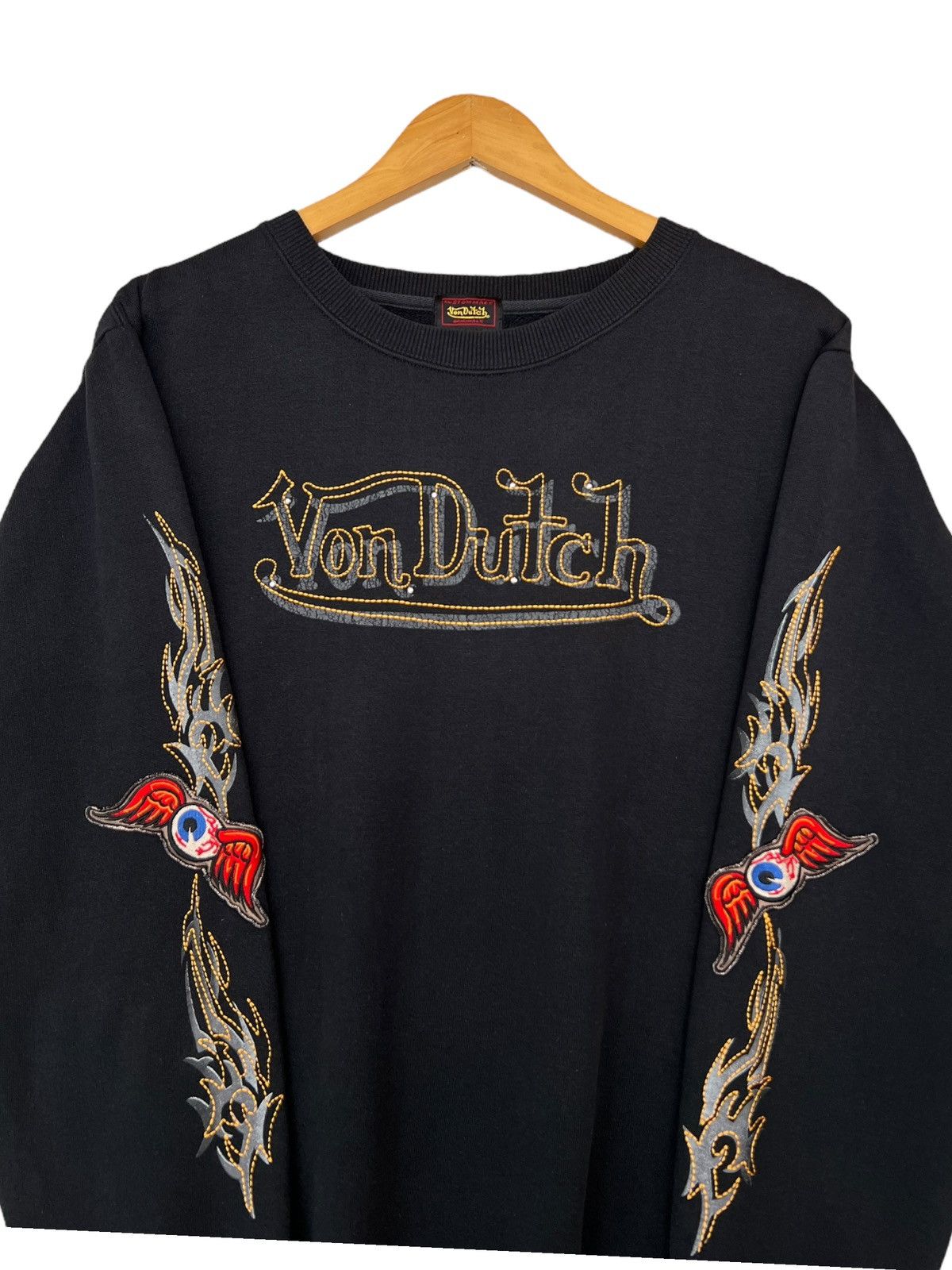 Von Dutch Vintage Von Dutch Eye Flame Black Sweatshirt Size US L / EU 52-54 / 3 - 4 Thumbnail