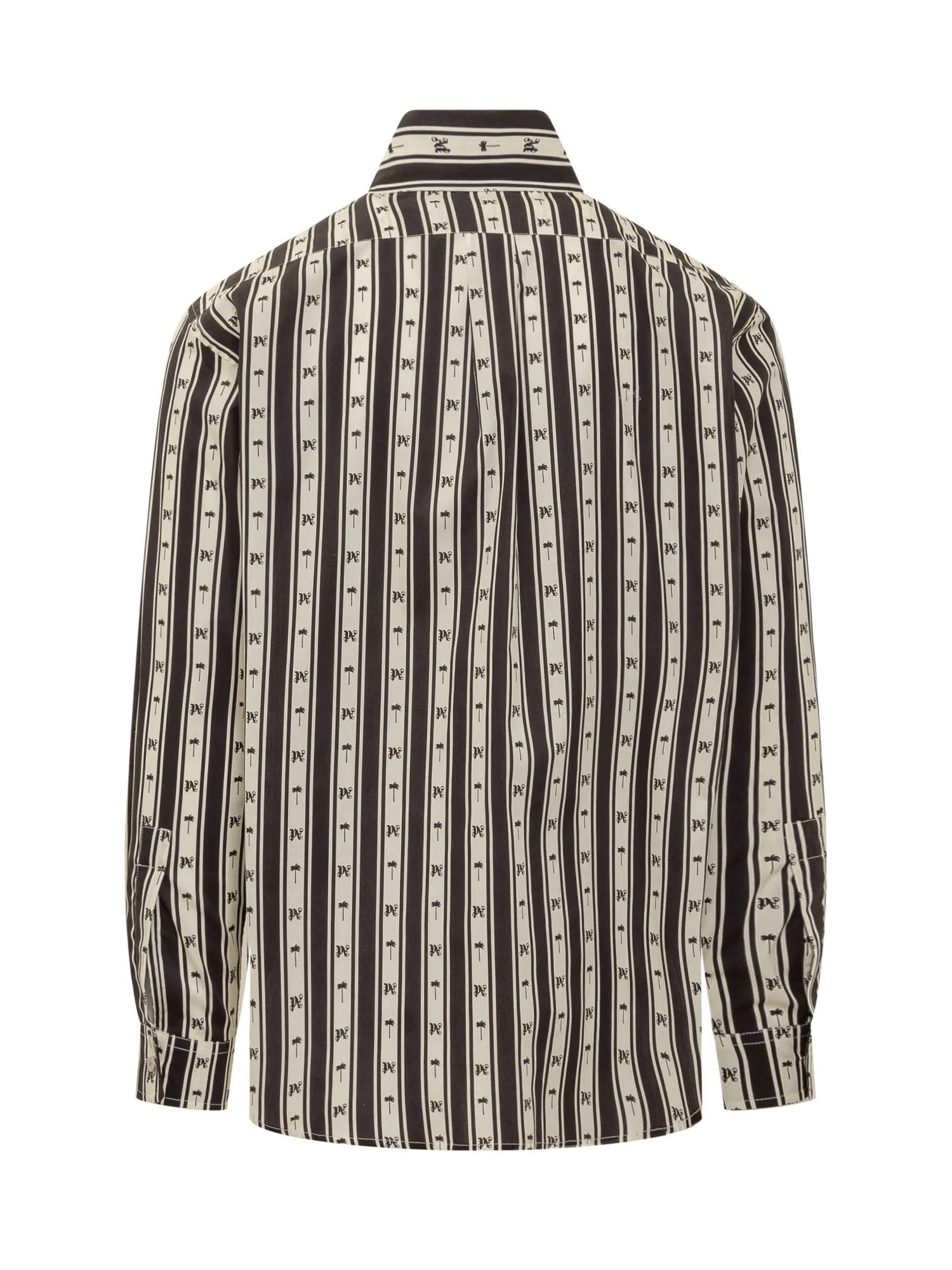 Palm Angels o1y0325 Logo Patterned Shirt in Black/White Size US M / EU 48-50 / 2 - 2 Thumbnail