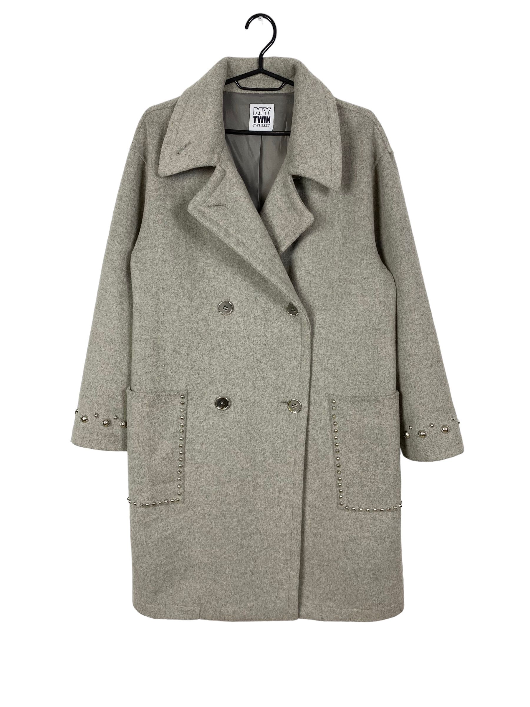 TWINSET twin-set double-breasted wool coat decorated size S Size S / US 4 / IT 40 - 9 Thumbnail