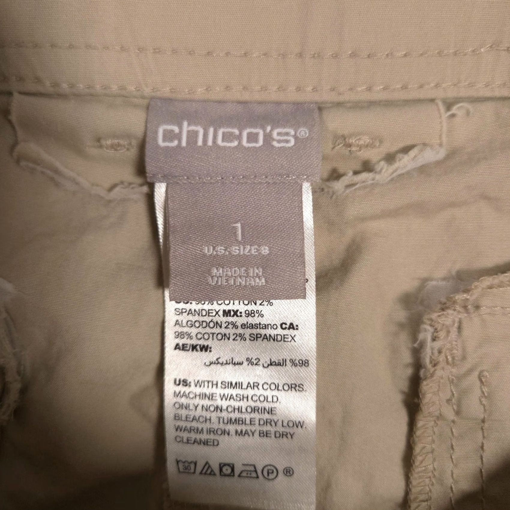 Vintage Chico's Pants Womens 8 Beige Crop Capri Cotton Spandex Mid Rise Casual Pants Beige Capri 8 Womens Chicos Pants Mens? Size 30" / US 8 / IT 44 - 6 Thumbnail