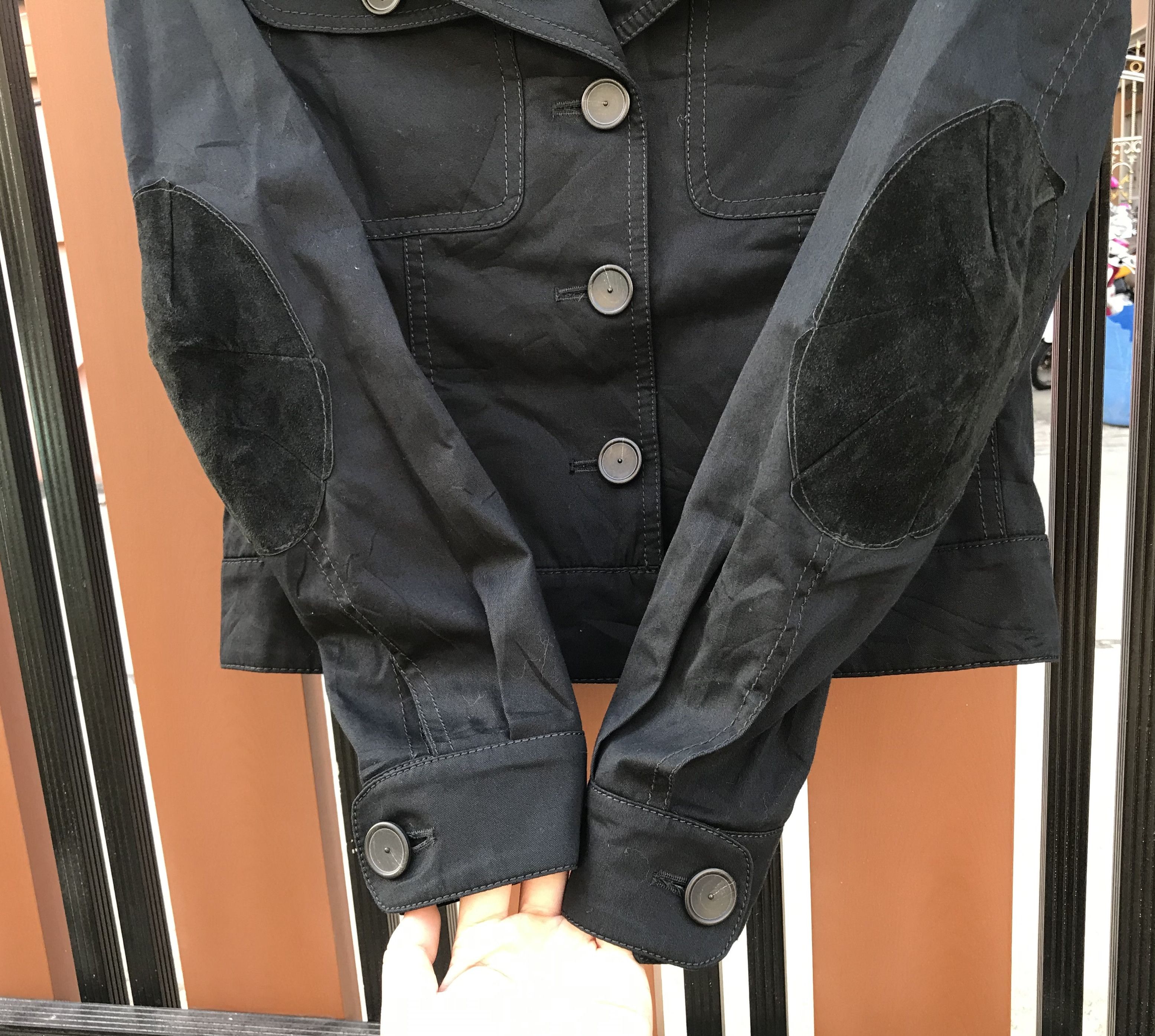 Veronique Branquinho (J164) Veronique Branquinho Black Leather Elbow Patch Jacket Size XS / US 0-2 / IT 36-38 - 10 Thumbnail