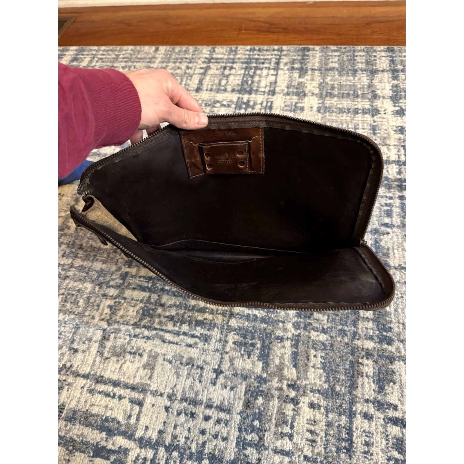 Vintage VINTAGE Renwick Briefcase Leather Bag Medium Brown Canada Mens Oxhide Slim Underarm Writing Case 15.5 x 11 Outer Pockets Size ONE SIZE - 5 Thumbnail