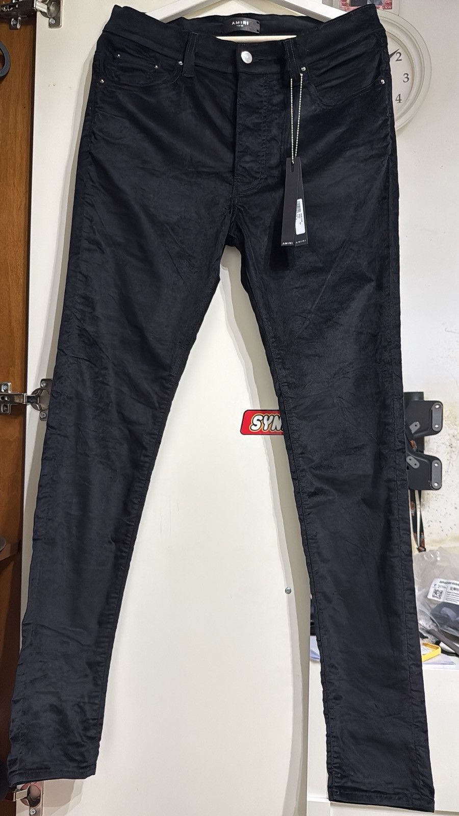 Amiri Amiri stack jeans black plain velour Size US 34 / EU 50 - 1 Thumbnail