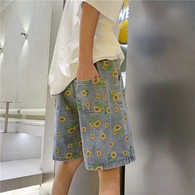 Japanese Brand Retro printed casual denim shorts Size US 32 / EU 48 - 6 Thumbnail