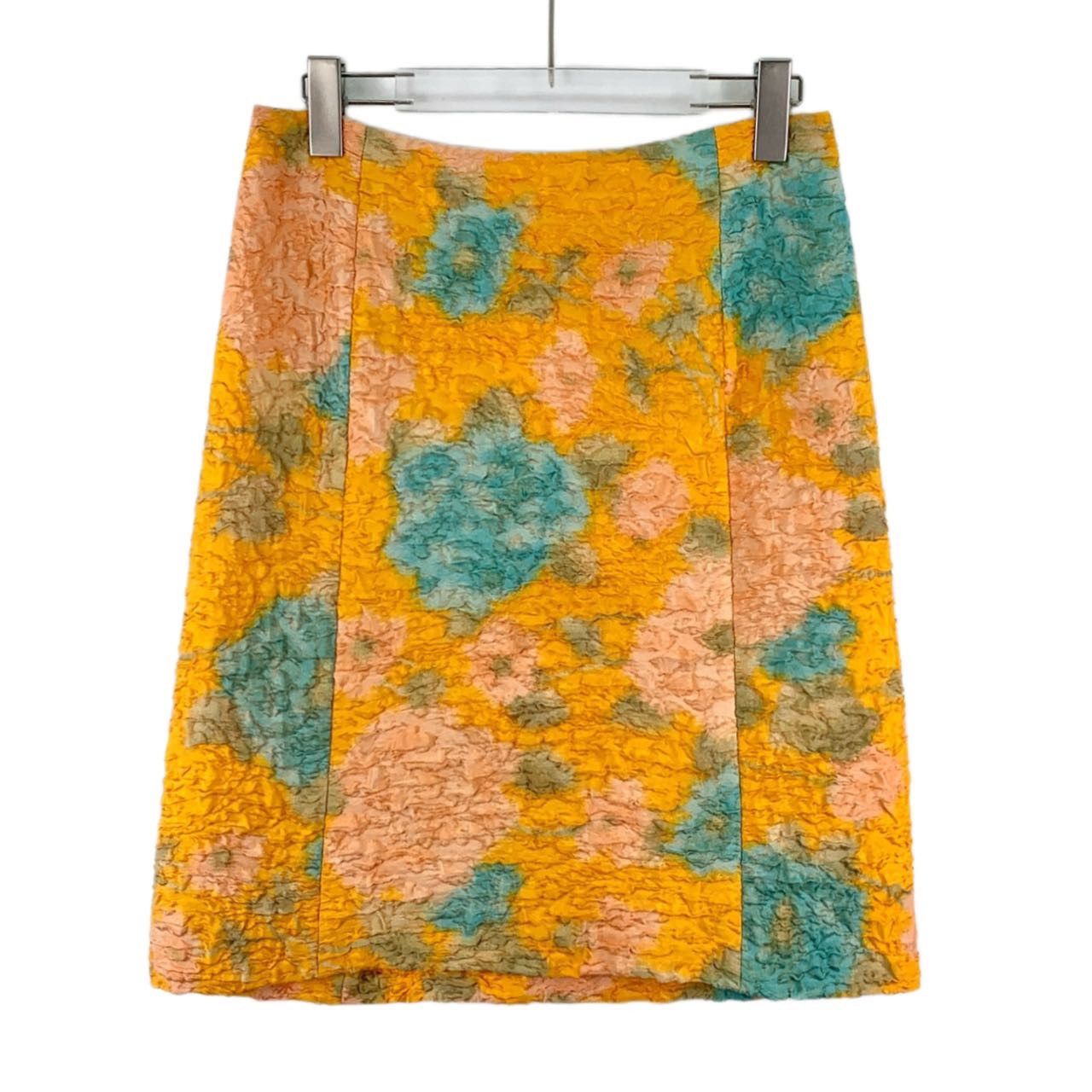 Miu Miu Miu Miu Color-block Floral Silk Mini Skirt K26WX Size 27" / US 4 / IT 40 - 1 Thumbnail