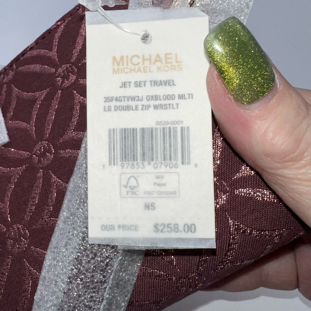 Michael Kors Michael Kors Jet Set Travel Large Double Zip Wristlet in Oxb Size ONE SIZE - 5 Thumbnail