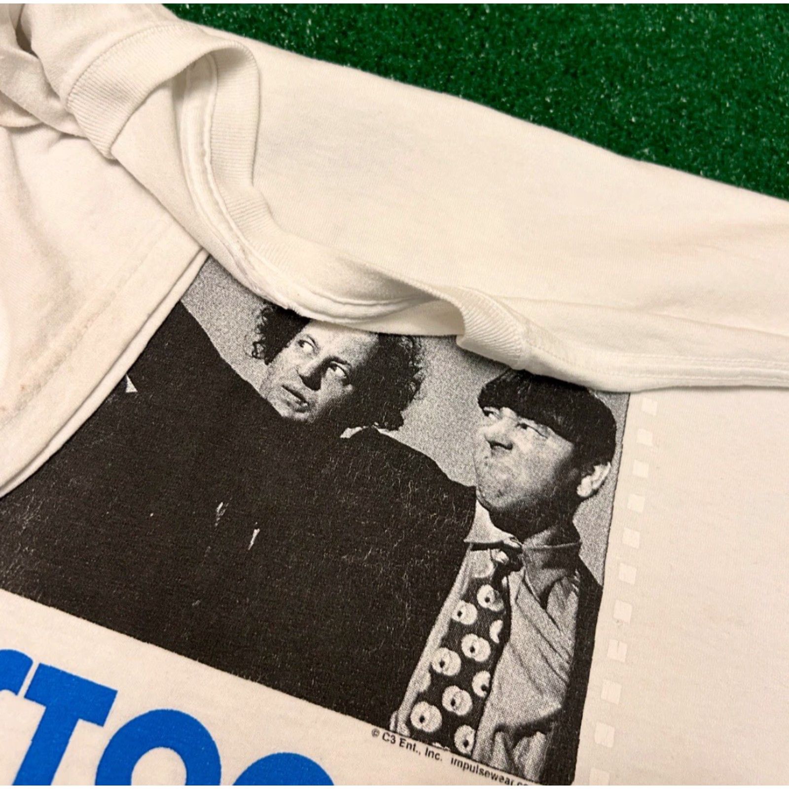 Vintage VINTAGE 90s Three Stooges It’s A Guy Thing Movie Shirt Mens XL White Short Sleeve Size US XL / EU 56 / 4 - 2 Thumbnail