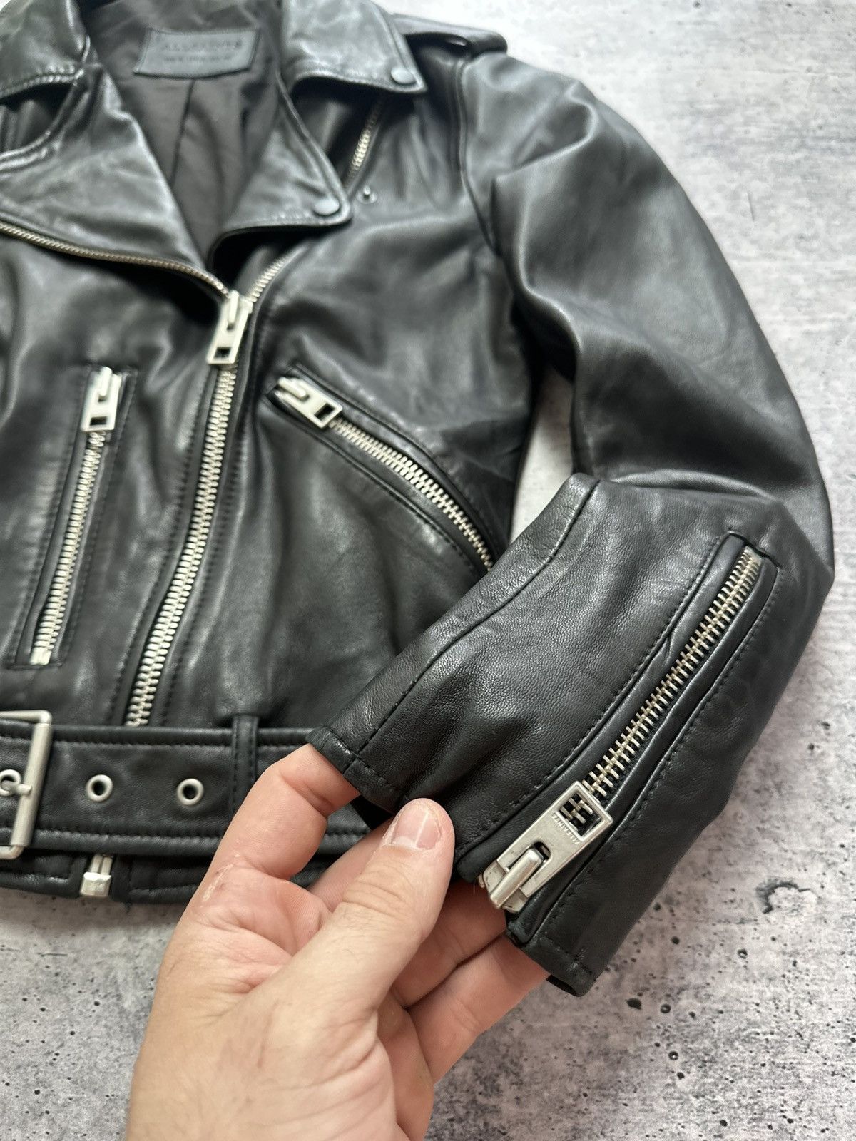 Allsaints Allsaints Balfern Biker Lux Y2K Leather Zip Jacket Size S / US 4 / IT 40 - 6 Thumbnail