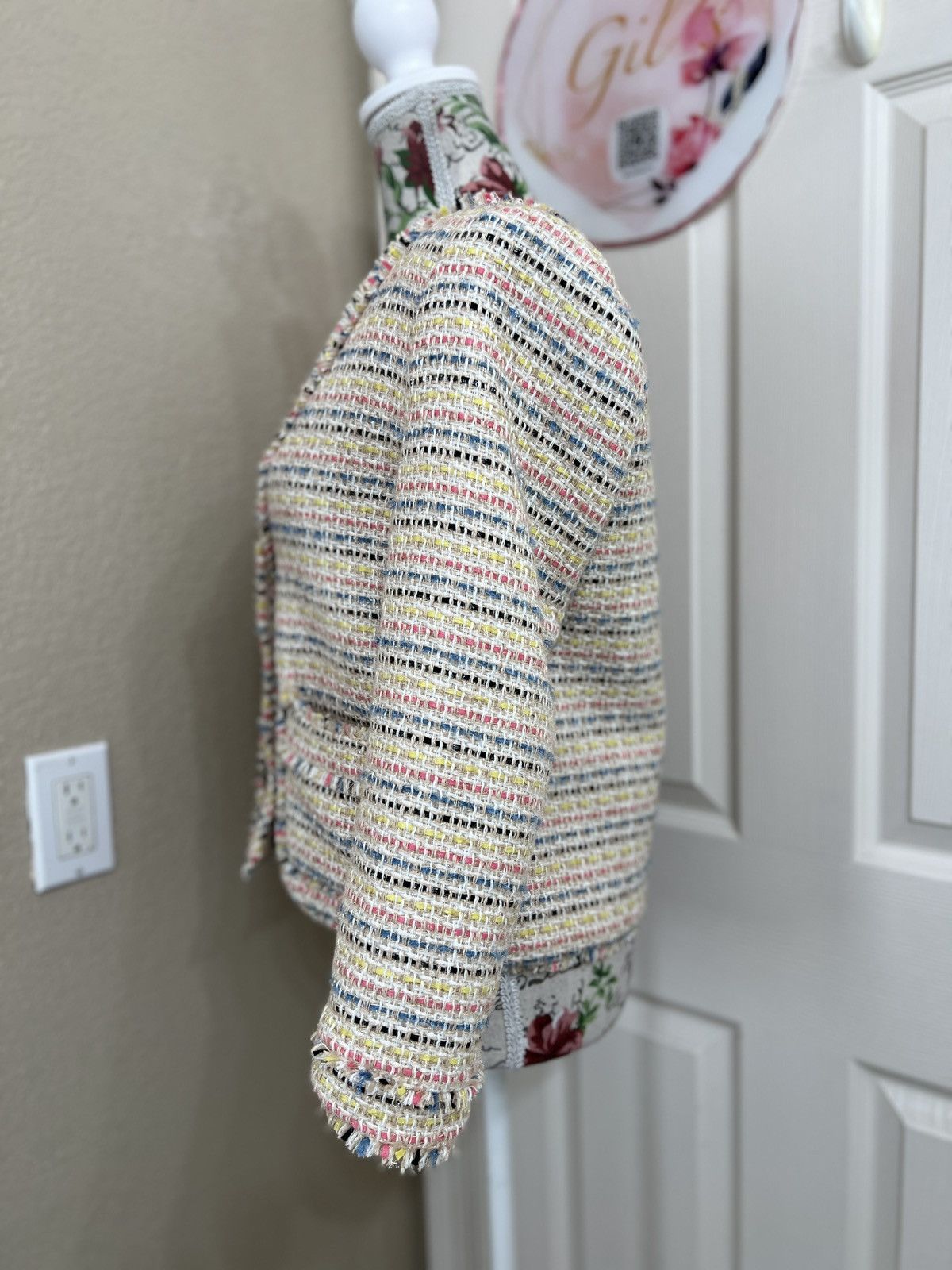 Ann Taylor Ann Taylor Multi-Color Tweed Button-Front Blazer Size M / US 6-8 / IT 42-44 - 4 Thumbnail