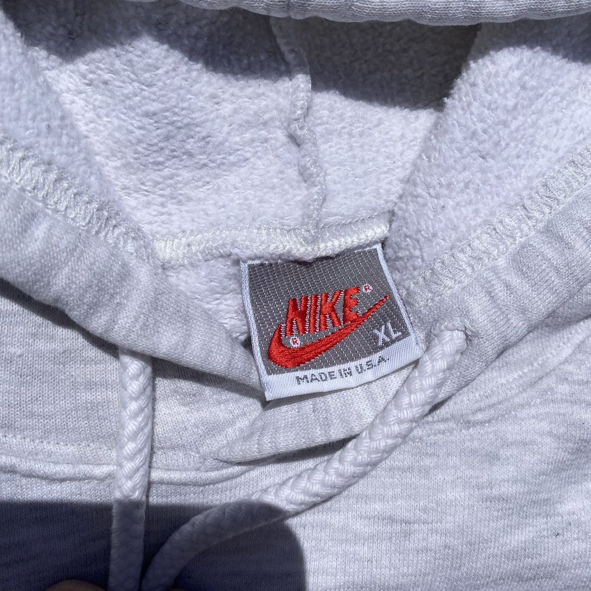 Japanese Brand × Nike × Vintage Vtg 80s Nike Baggy Embroidered Hoodie Made in USA GREY TAG Size US XL / EU 56 / 4 - 6 Thumbnail