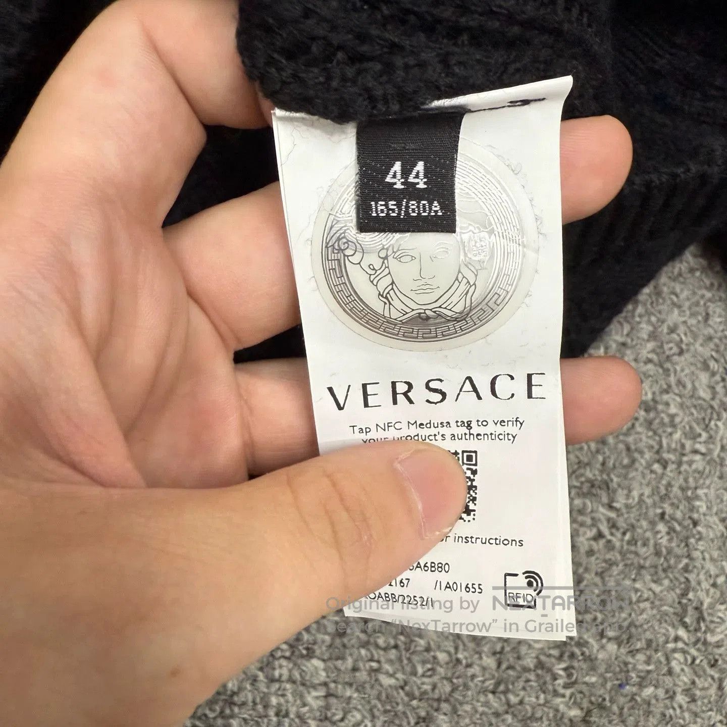Versace versace black textured knit sweater size 44. Size US S / EU 44-46 / 1 - 4 Thumbnail