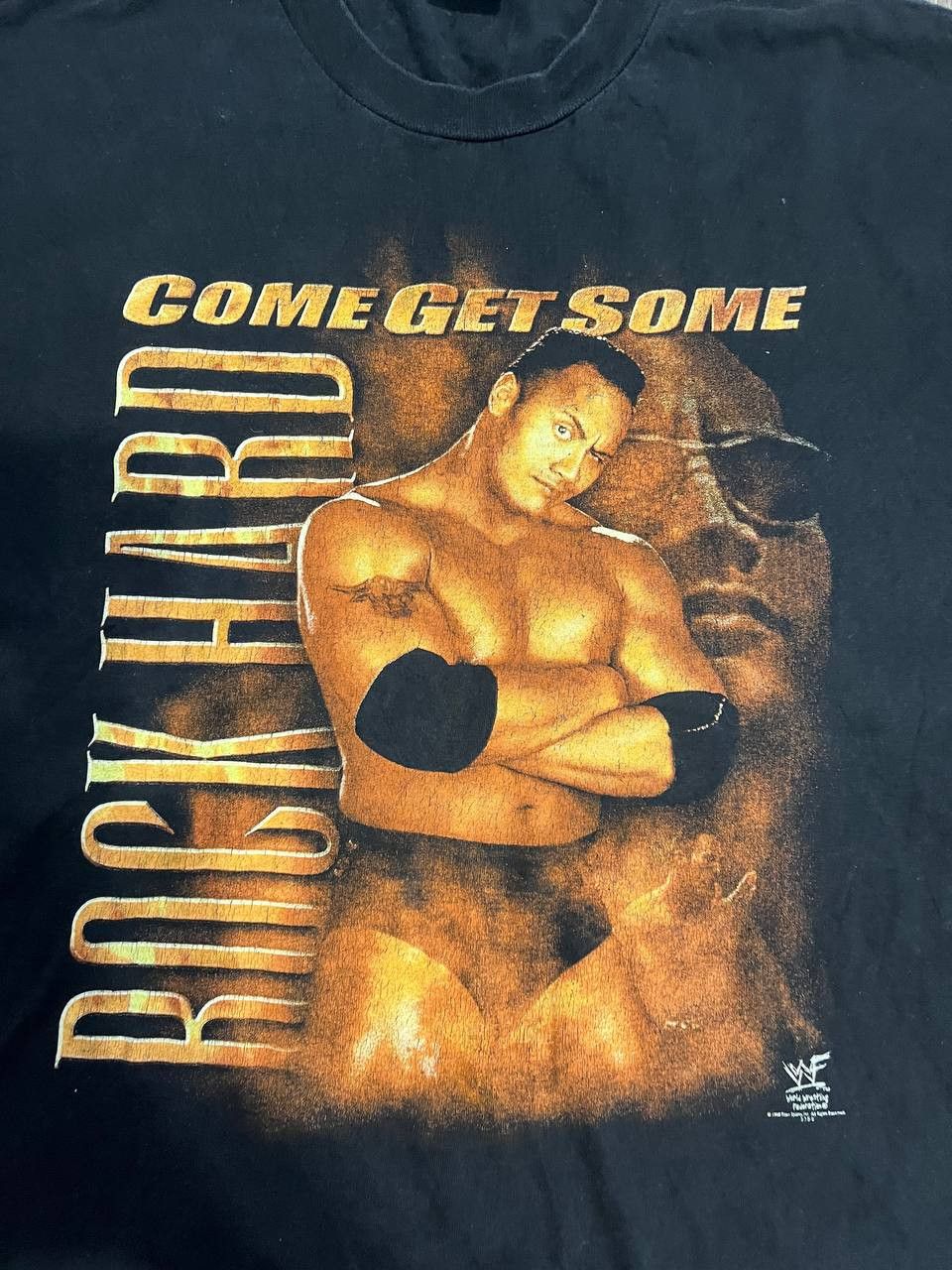 AAA × Vintage Rare Vintage WWF Wrestling The ROCK HARD Dwayne Johnson 1 Size US XXL / EU 58 / 5 - 3 Thumbnail