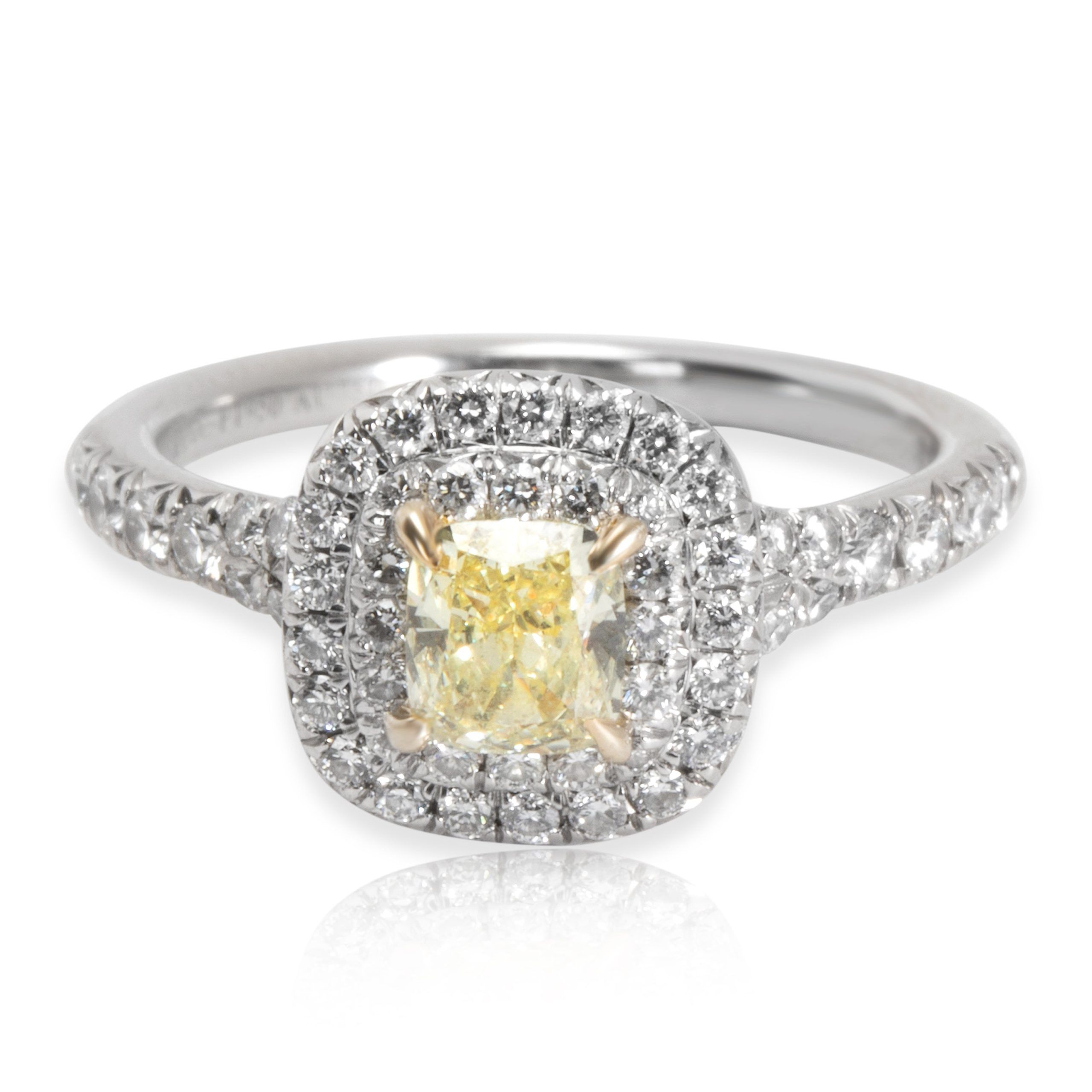 image of Tiffany Co Tiffany & Co. Soleste Diamond Fancy Yellow Engagement Ring In Platinum, Women's
