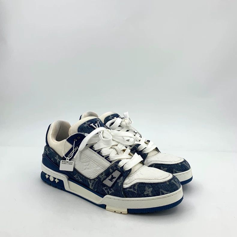 Louis Vuitton Louis Vuitton Blue and white color block logo jacquard lac Size US 10 / EU 43 - 2 Thumbnail