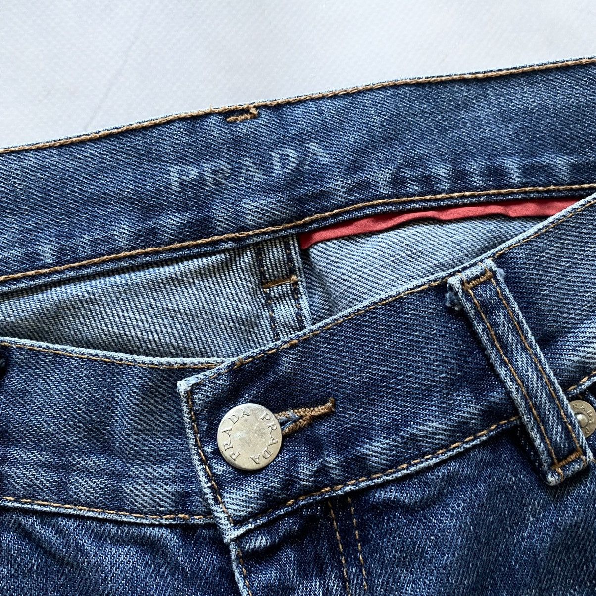 Prada × Vintage Prada Regular Fit Logo Womens Denim Jeans Y2K Size 28" / US 6 / IT 42 - 10 Thumbnail