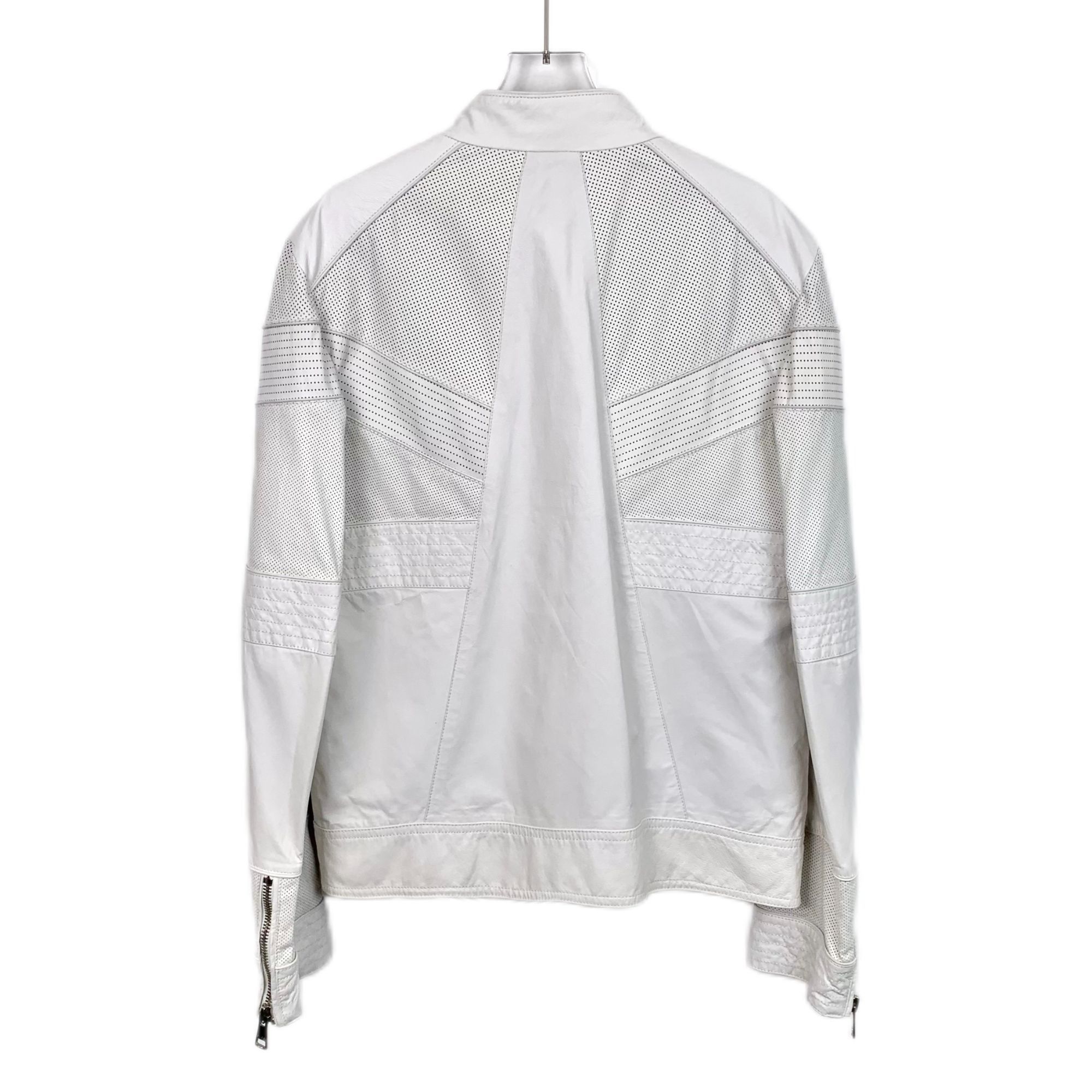 Gucci Gucci Mens Biker Jacket White Leather Size 50 Made In Italy Size US M / EU 48-50 / 2 - 2 Thumbnail
