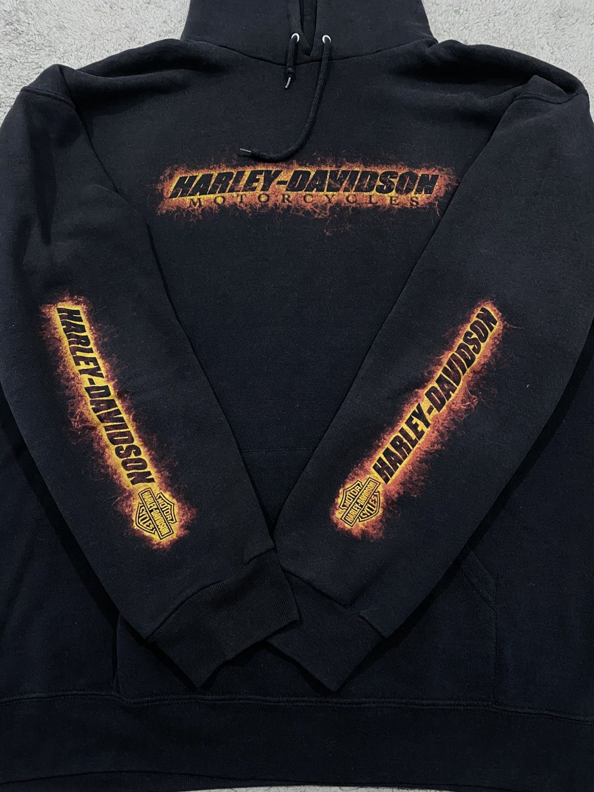 Harley Davidson × Vintage Harley Davidson Logo Flame Hoodie Vintage 2004 Size US XL / EU 56 / 4 - 3 Thumbnail