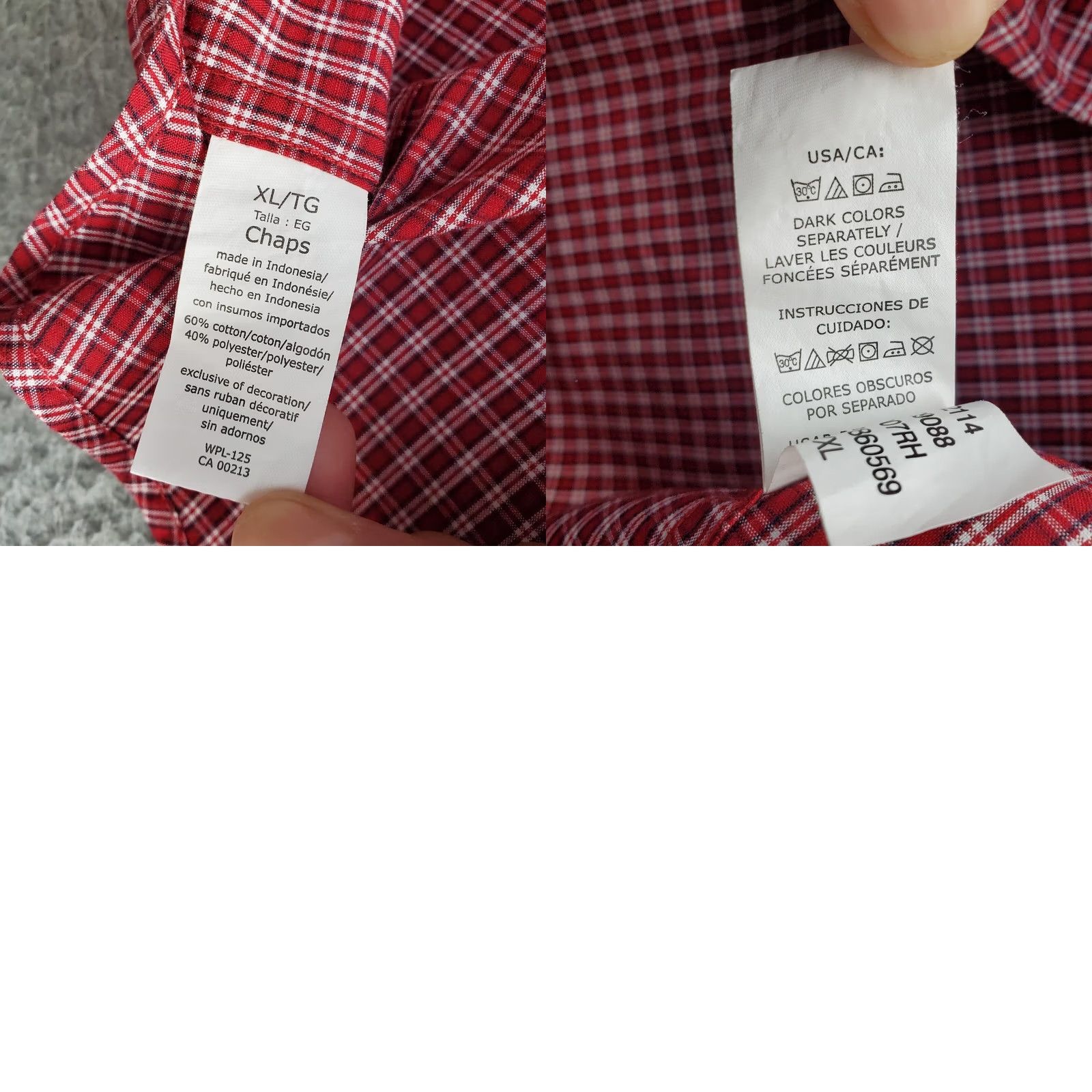 Chaps Chaps Men XL Multi Check Easy Care Long Sleeve Button-Down Shirt Size US XL / EU 56 / 4 - 8 Thumbnail