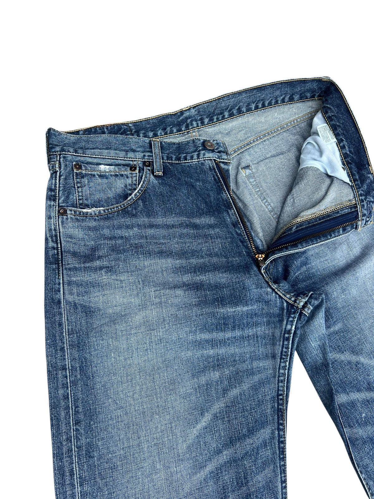 Levi's 2006 Levi’s 503 Leather Patch Distressed Faded Denim Jeans Size US 34 / EU 50 - 6 Thumbnail