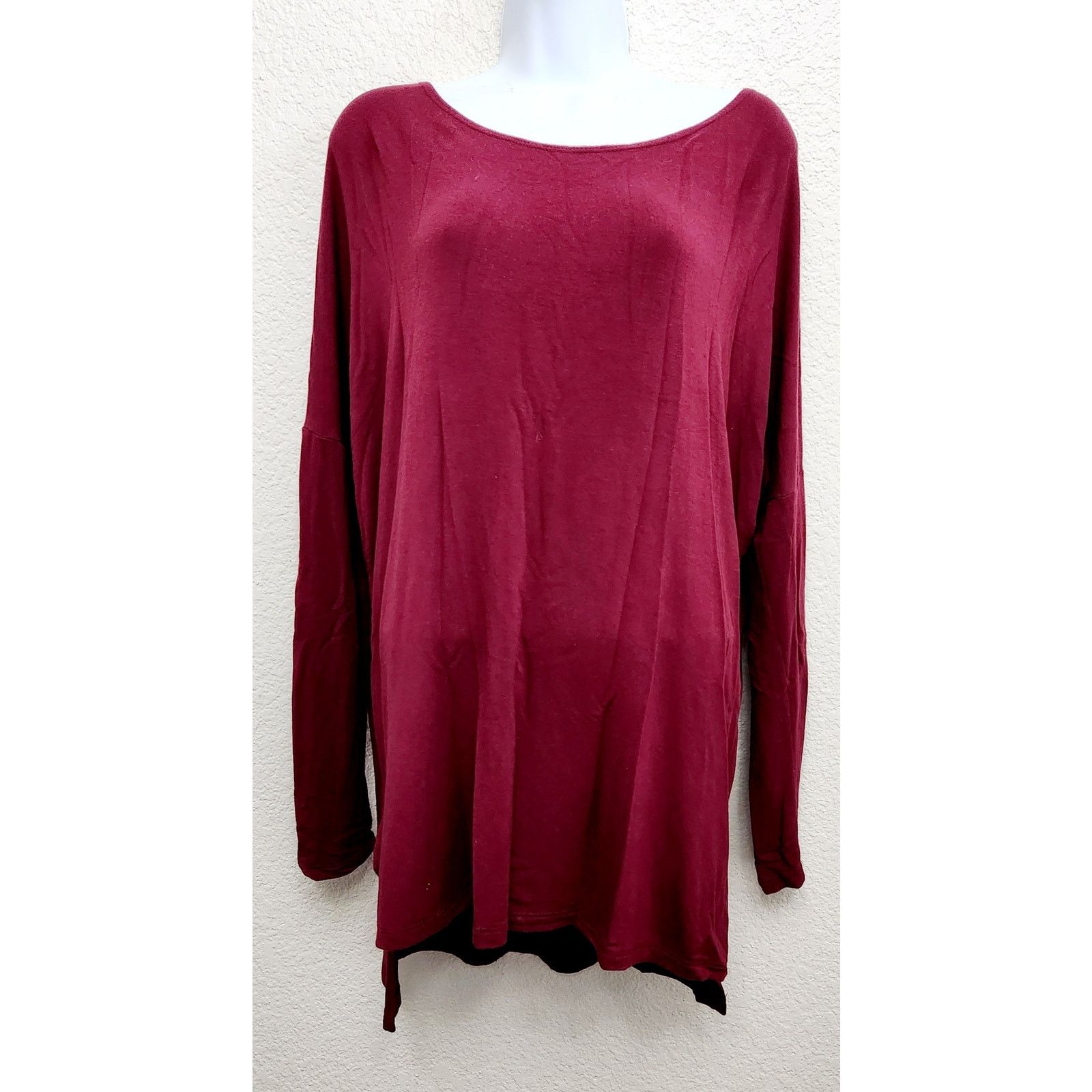 Other Emma's Closet Burgundy Red Round Neck Long Sleeve Top Large Size L / US 10 / IT 46 - 1 Thumbnail