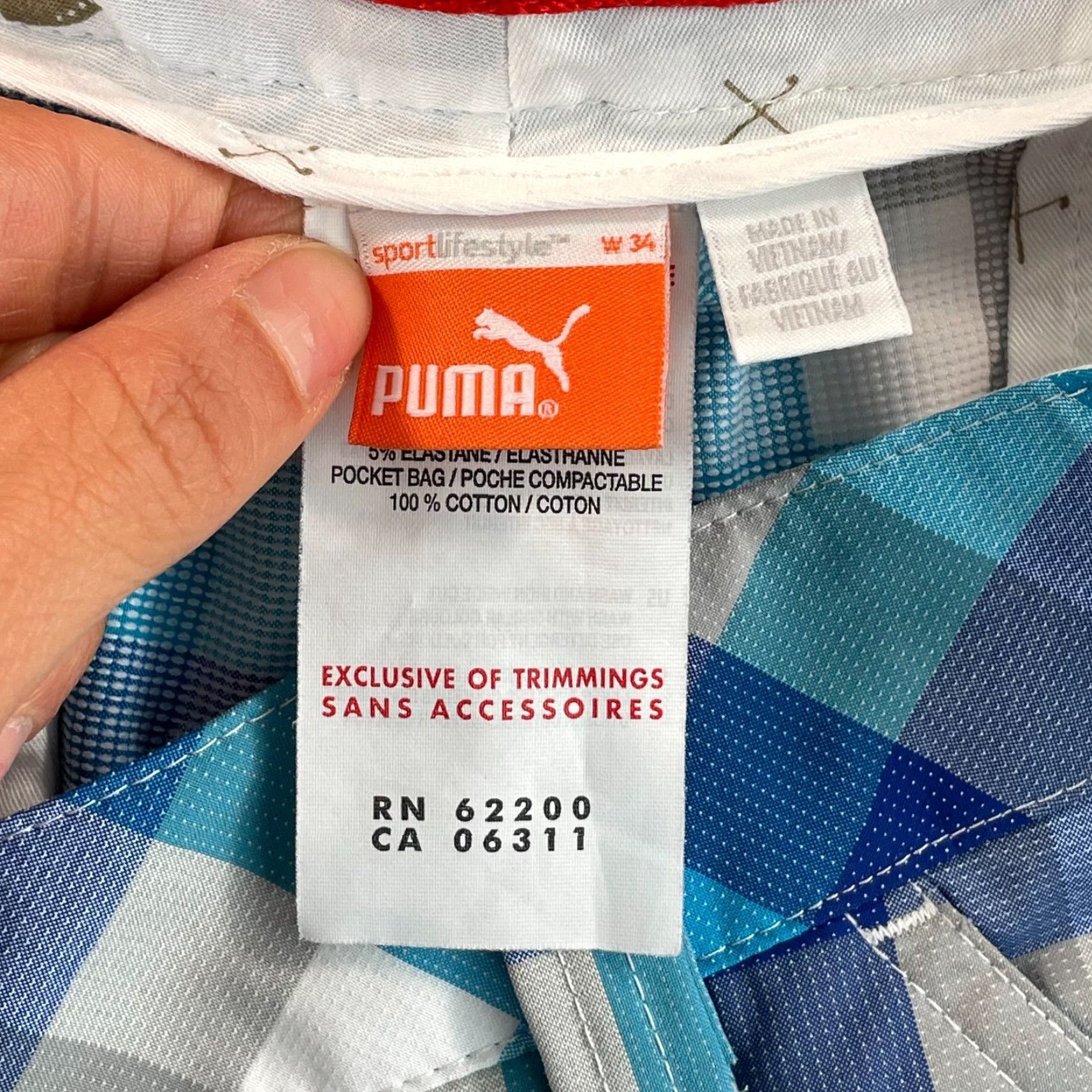 Puma Puma Golf Shorts Men 34 Blue Plaid Performance Flat Front NWOT Size US 34 / EU 50 - 2 Thumbnail