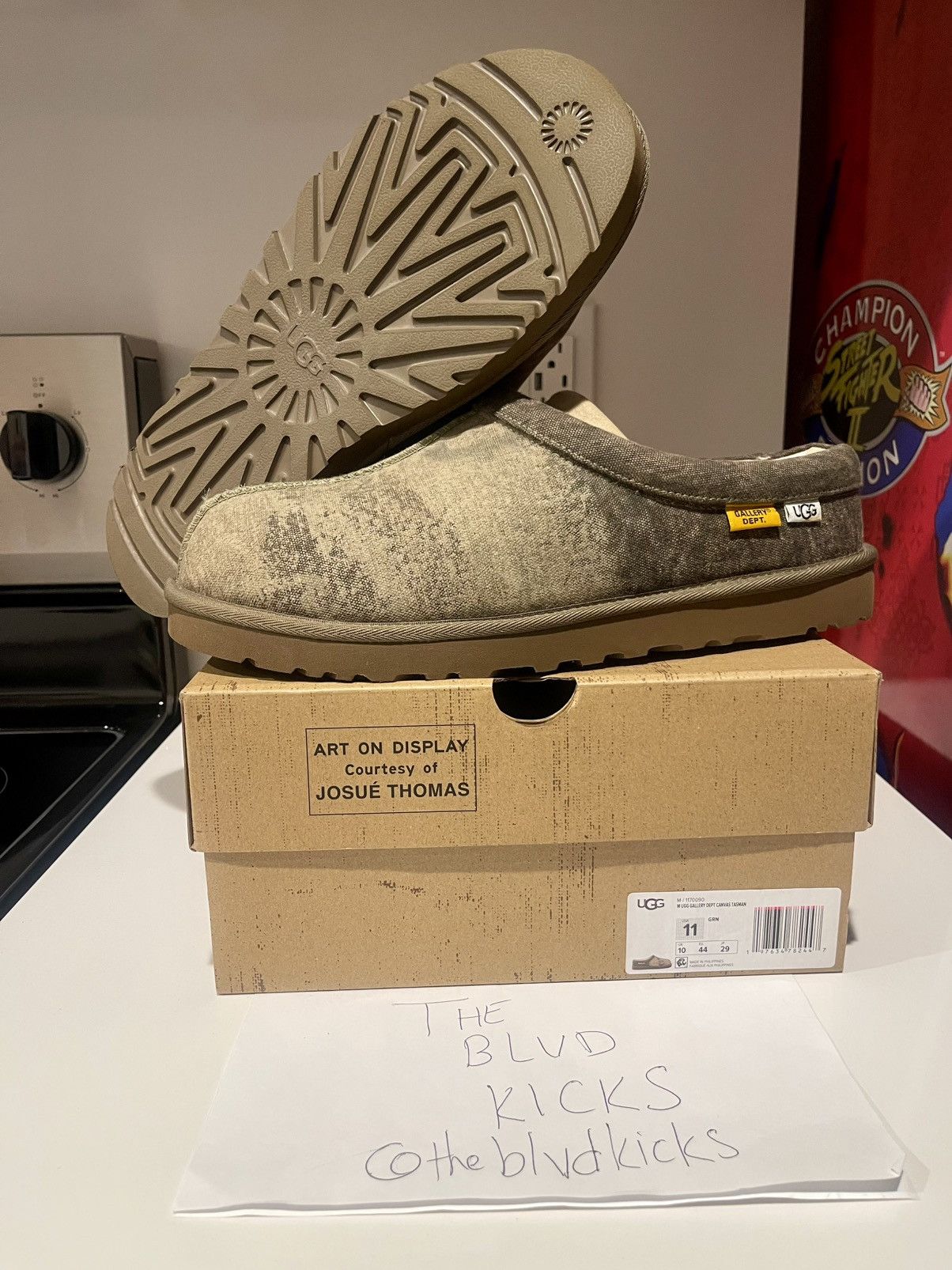 Gallery Dept. × Ugg Gallery Dept. x UGG Tasman Slipper Green Canvas Size US 11 / EU 44 - 1 Thumbnail