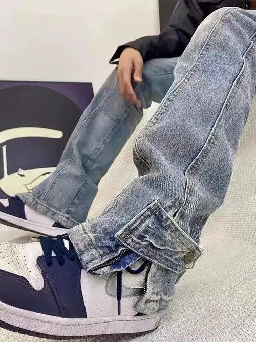 Japanese Brand × Jean Vintage washed zip pocket rare jeans Size US 32 / EU 48 - 4 Thumbnail