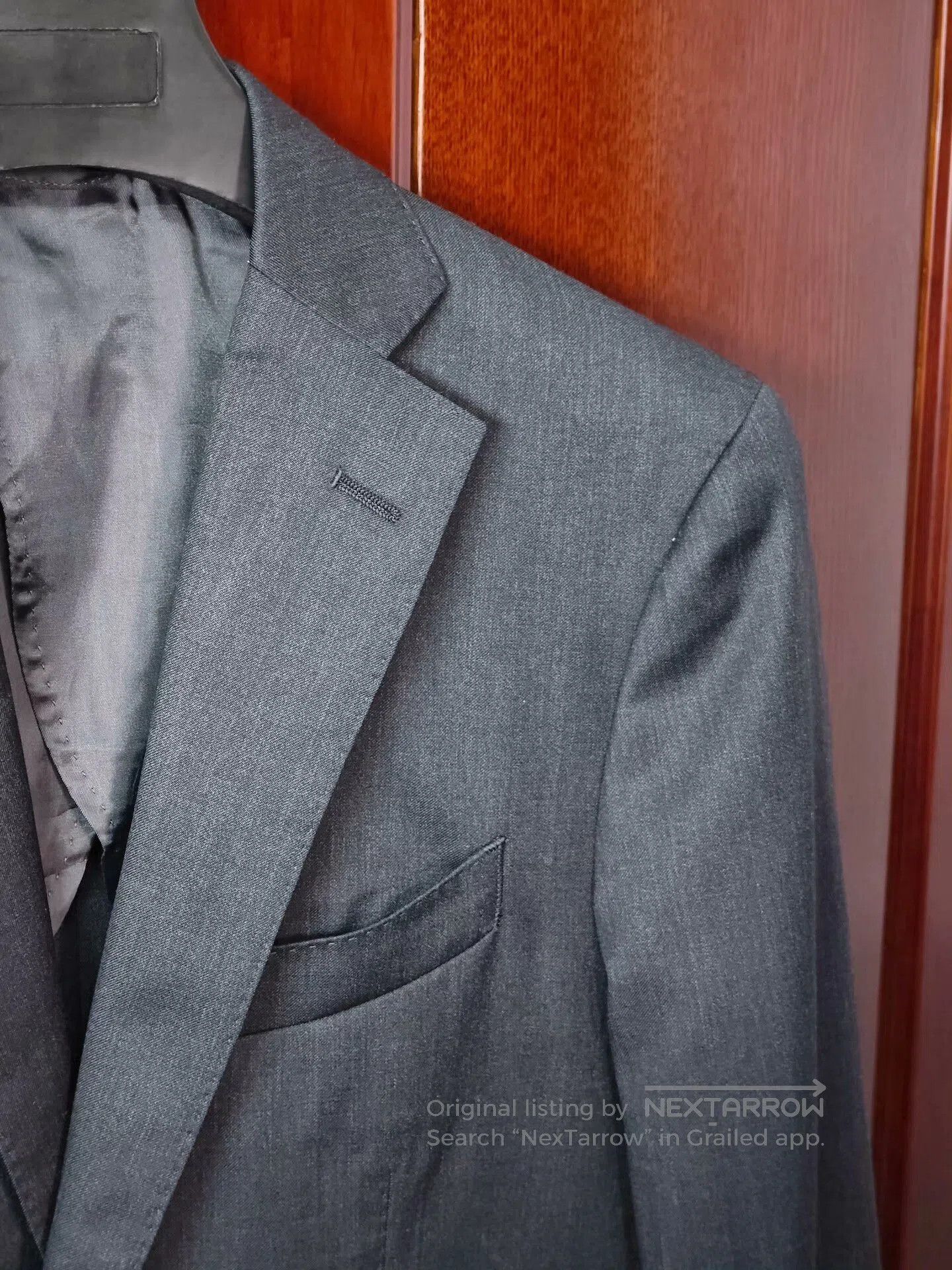 Japanese Brand Italian Gray Wool Blazer with Half-Canvassed Lining. Size US S / EU 44-46 / 1 - 2 Thumbnail