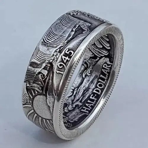 Objects IV Life New US 1945 HALF DOLLAR Men Rings Size ONE SIZE - 2 Thumbnail