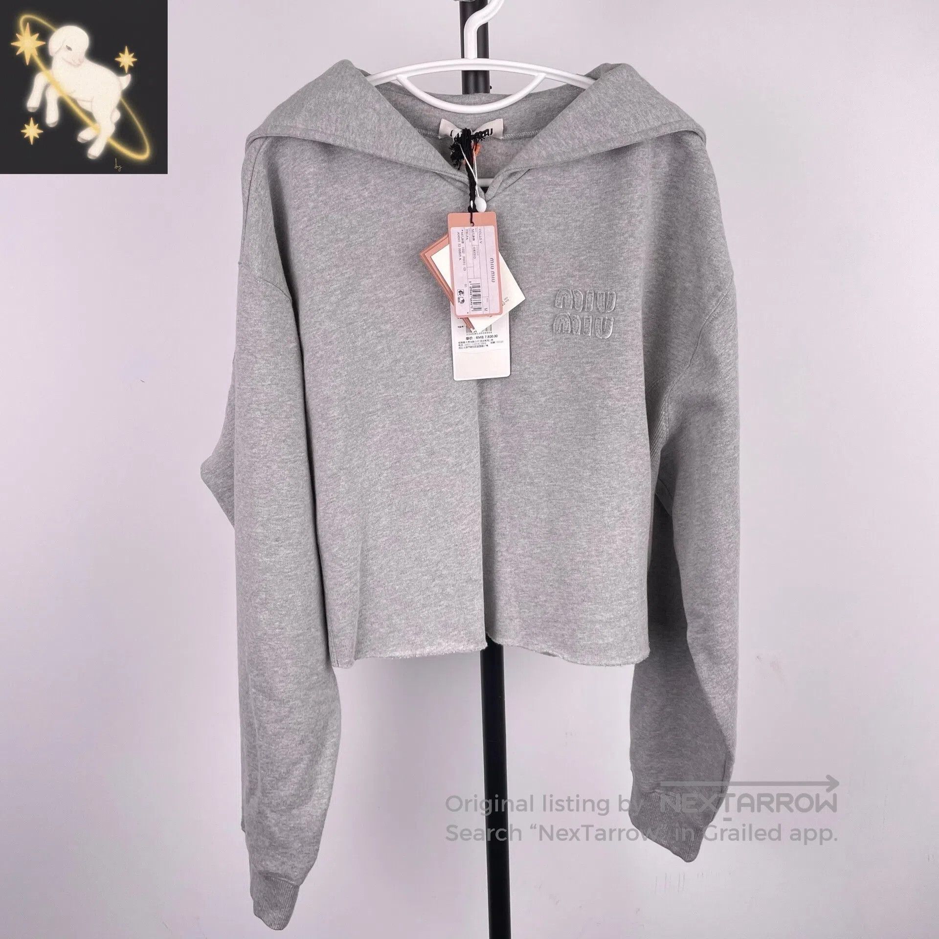 Miu Miu Miu Miu Gray navy collar long sleeve sweatshirt size M| Size US M / EU 48-50 / 2 - 1 Thumbnail