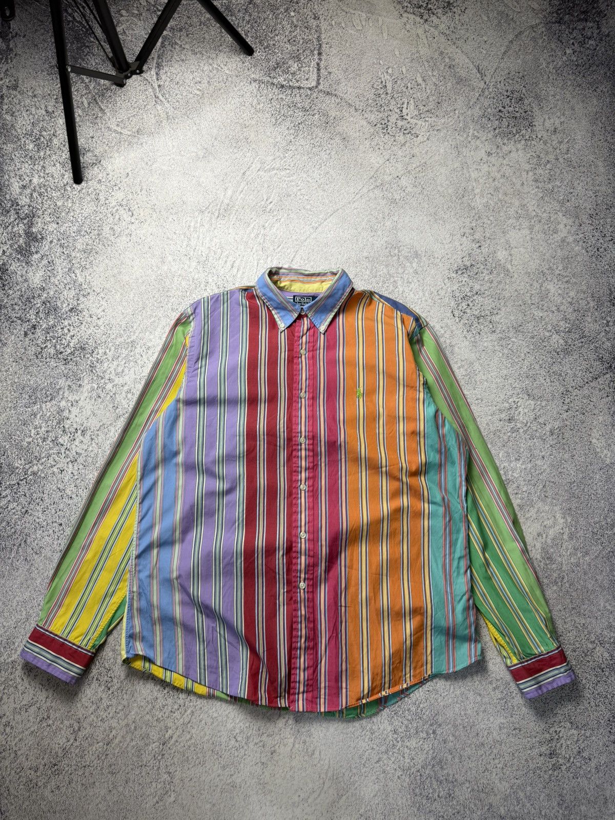 Polo Ralph Lauren Vintage RALPH LAUREN Multicolour Striped long Sleeved Shirt Size US XL / EU 56 / 4 - 1 Thumbnail