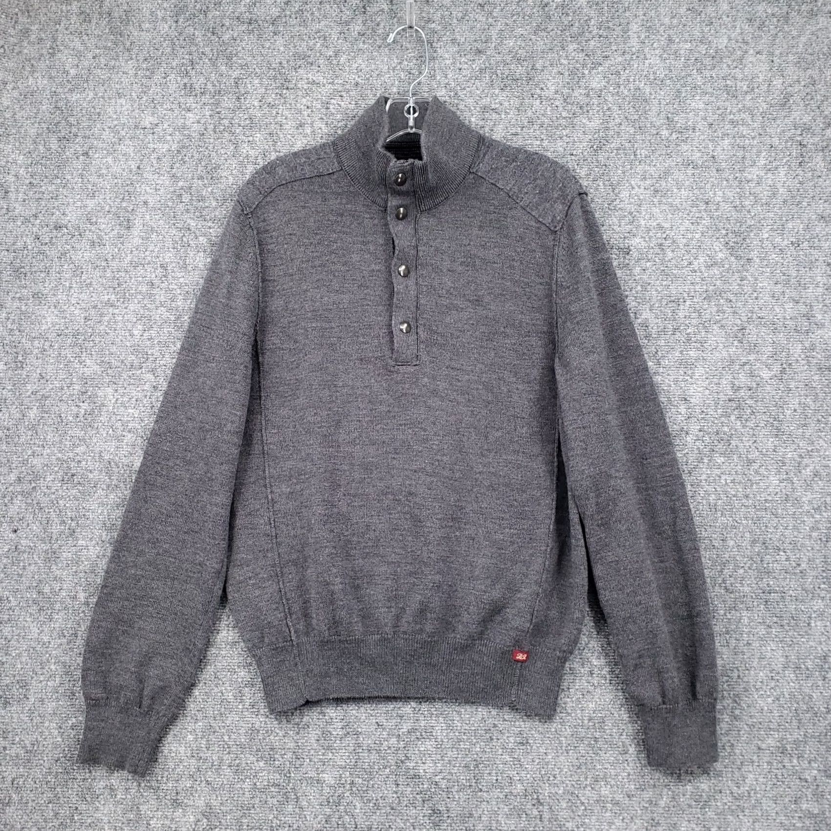 Banana Republic Banana Republic Sweater Mens M Gray Wool Pullover Knit Long Sleeve Mock Neck Button Front Casual Knitwear Regular Size M Mens Size US M / EU 48-50 / 2 - 2 Thumbnail
