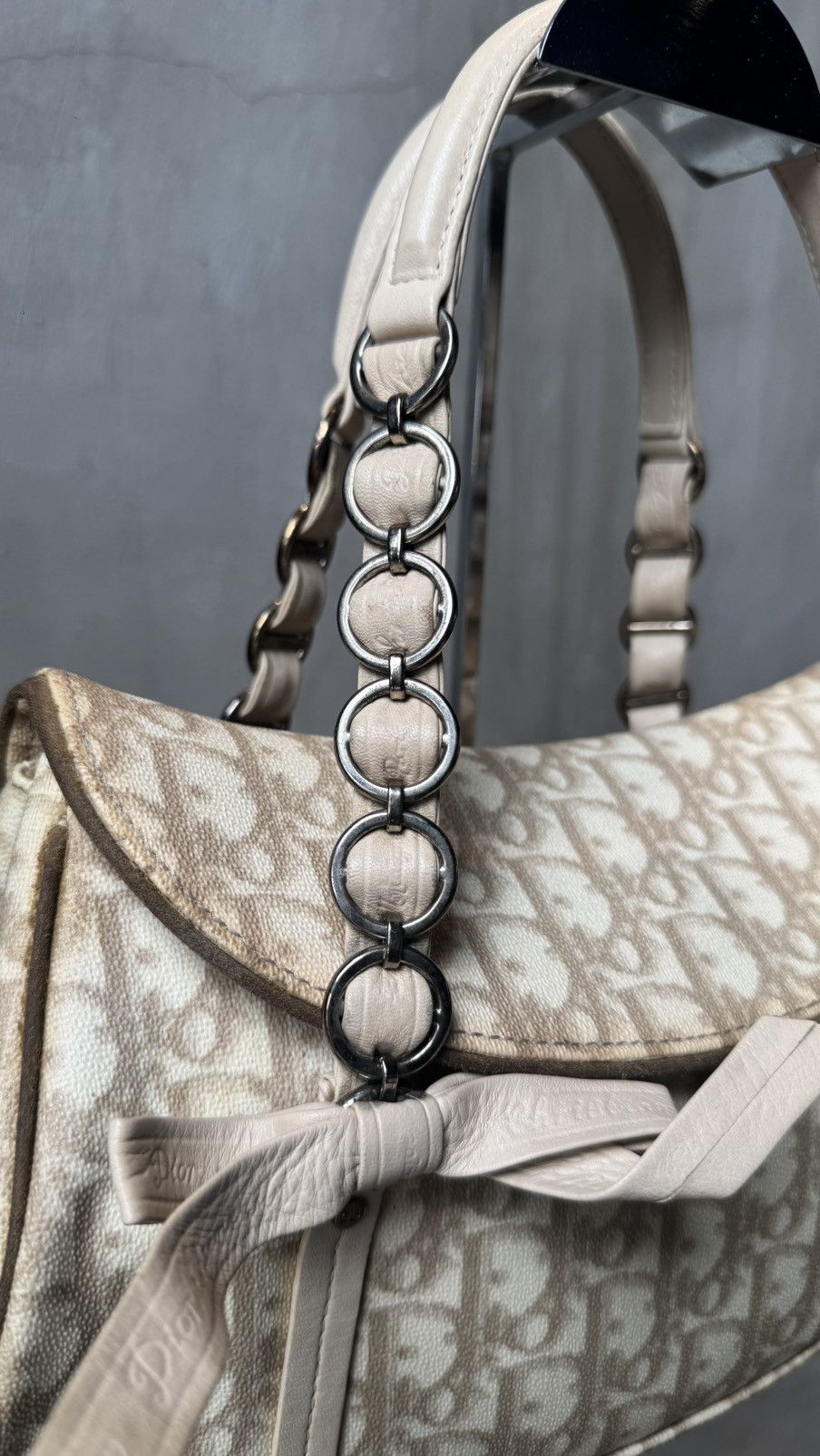 Dior Christian Dior Trotter Canvas Romantic Hand Bag PVC Beige Size ONE SIZE - 4 Thumbnail