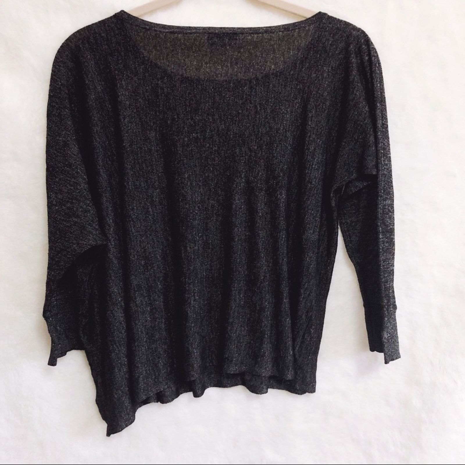 Club Monaco Club Monaco Dark Gray Shimmer Long Sleeve Top Size S / US 4 / IT 40 - 3 Thumbnail