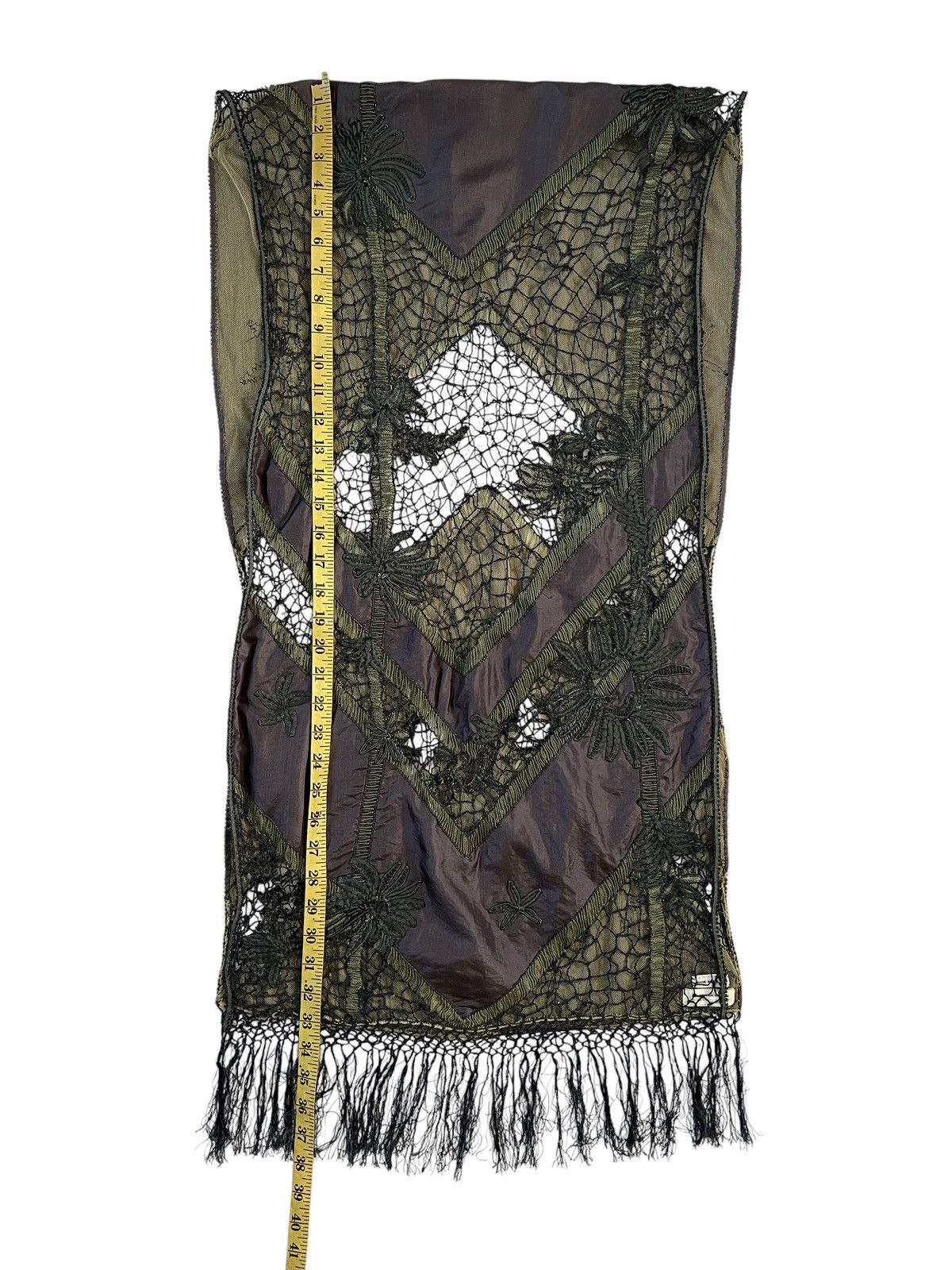 Dries Van Noten Dries Van Noten Handmade Lace Silk Scarf Size ONE SIZE - 16 Thumbnail