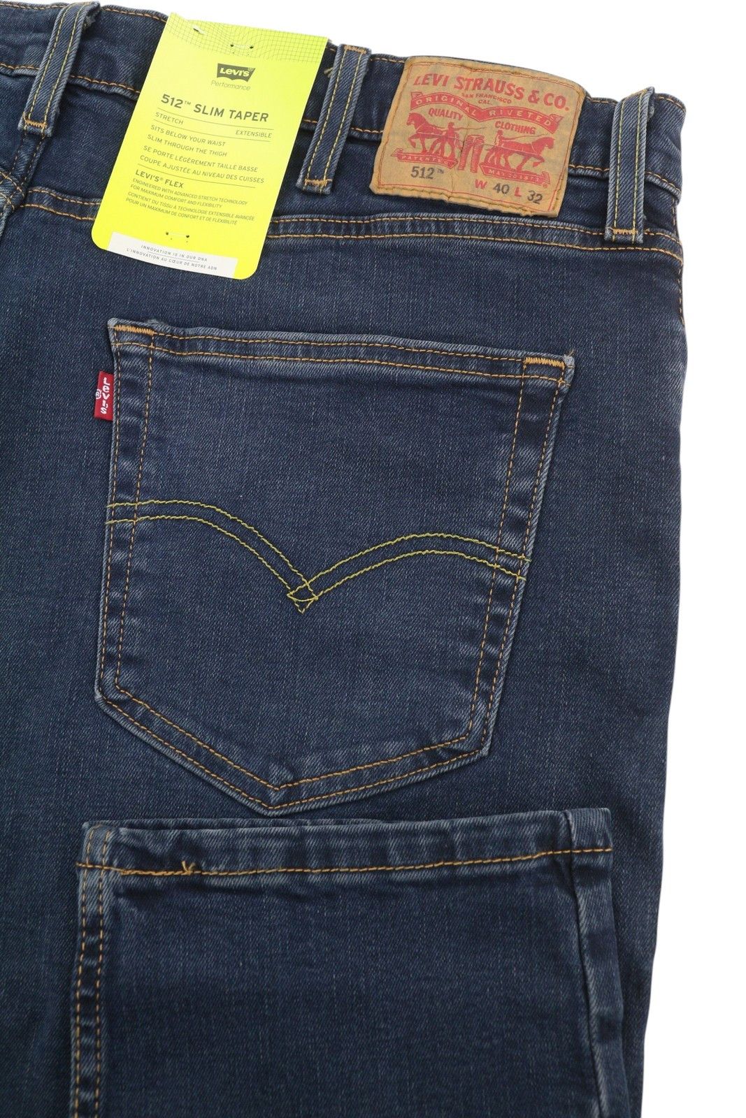 Levi's 512 W40/L32 Blue Faded Slim Taper Stretch Jeans 87074 Size US 40 / EU 56 - 6 Thumbnail