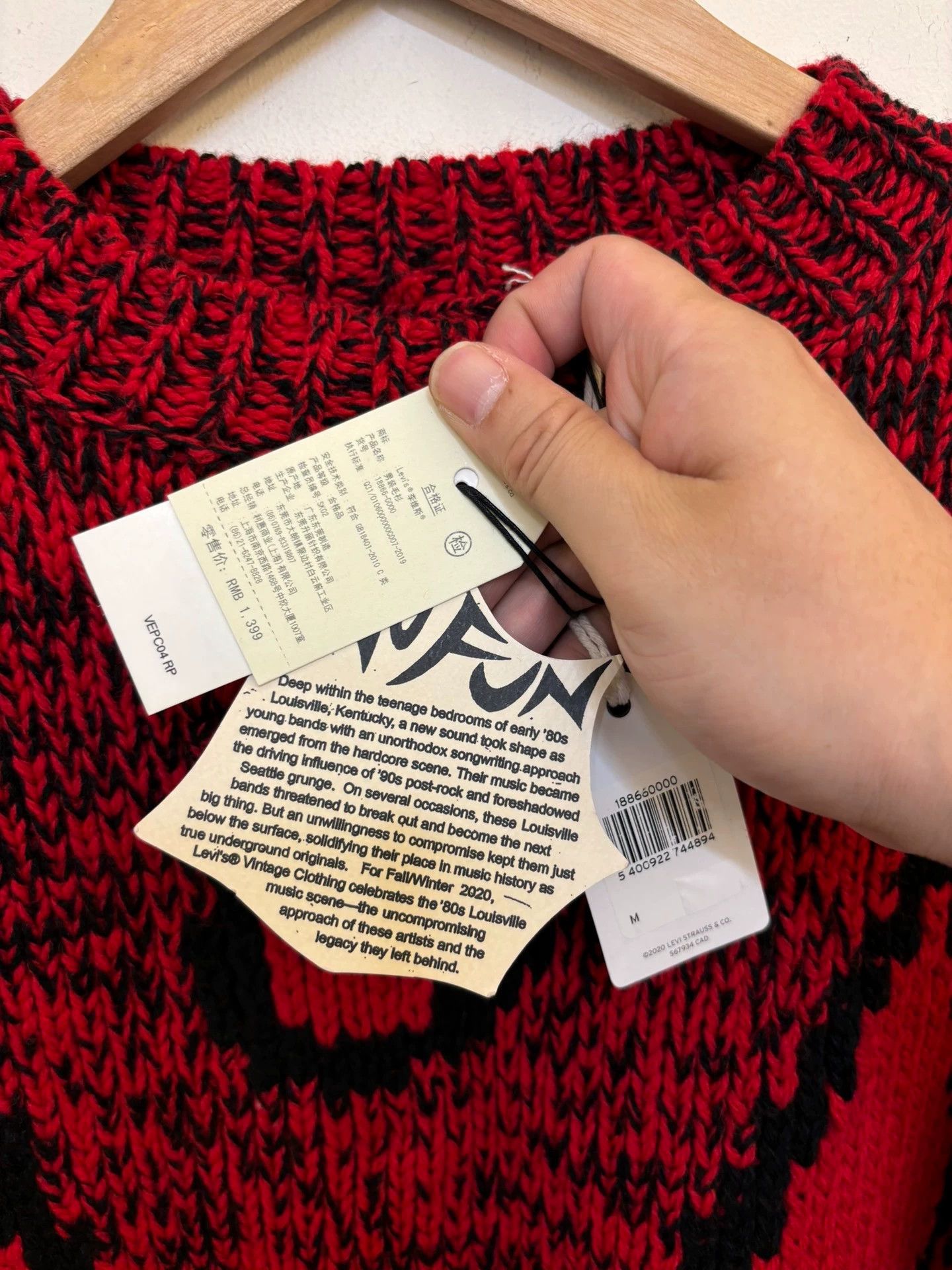 Levi's Levi's LVC Intarsia Wool Boxy Sweater M (Oversized) Size US M / EU 48-50 / 2 - 5 Thumbnail
