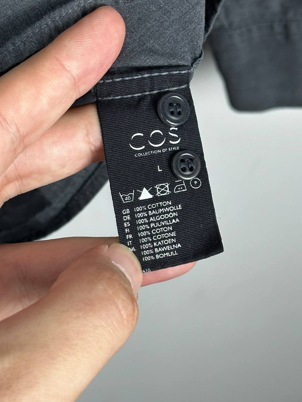 Cos COS Dark Grey Denim Light Casual Shirt Size US L / EU 52-54 / 3 - 8 Thumbnail