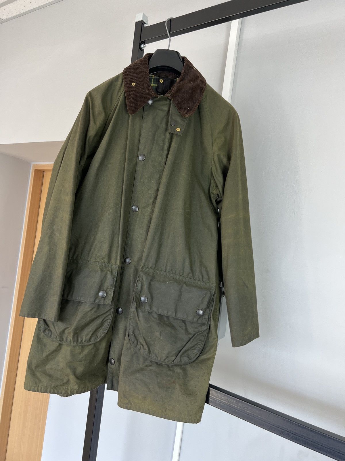 image of Vintage Barbour Gamefair 2 Crest Waxed Green Jacket Wax, Men's (Size Medium)